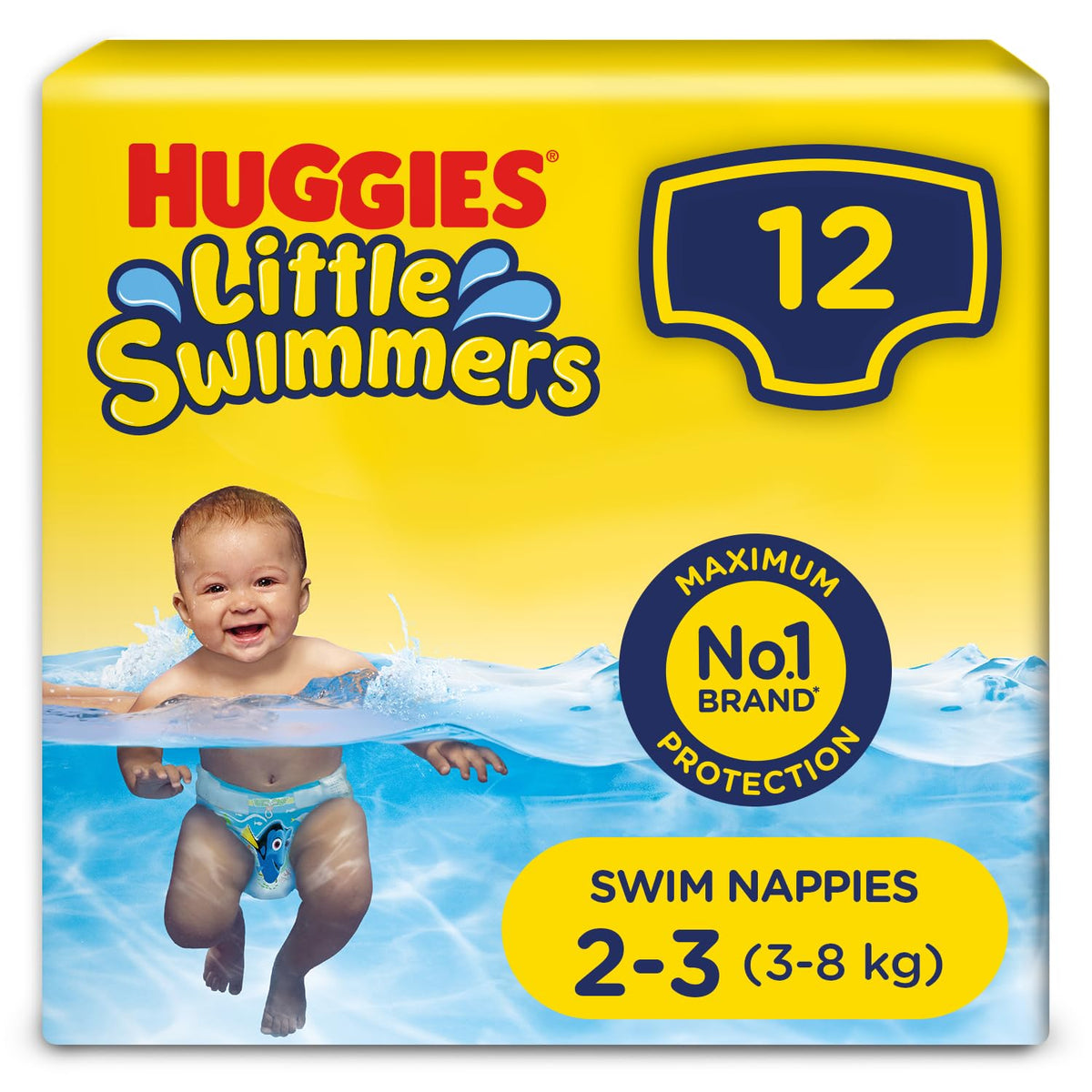 Huggies Little Swimmers, Swim Nappies, Size 5-6 - 33 Pants - Maximum Protection Swimming Nappies with Leak Guards - All-Round Stretchy Waistband