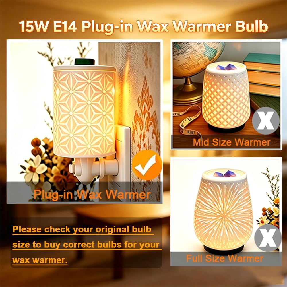 15W E14 Screw Salt Lamp Bulbs 230V, Scentsy Warmer Bulb Small Edison Screw SES Warm White 2700K, E14 Sewing Machine Light Bulb, Pygmy Fridge Bulb T20 E14 Oven Microwave Bulb (5-Pack).