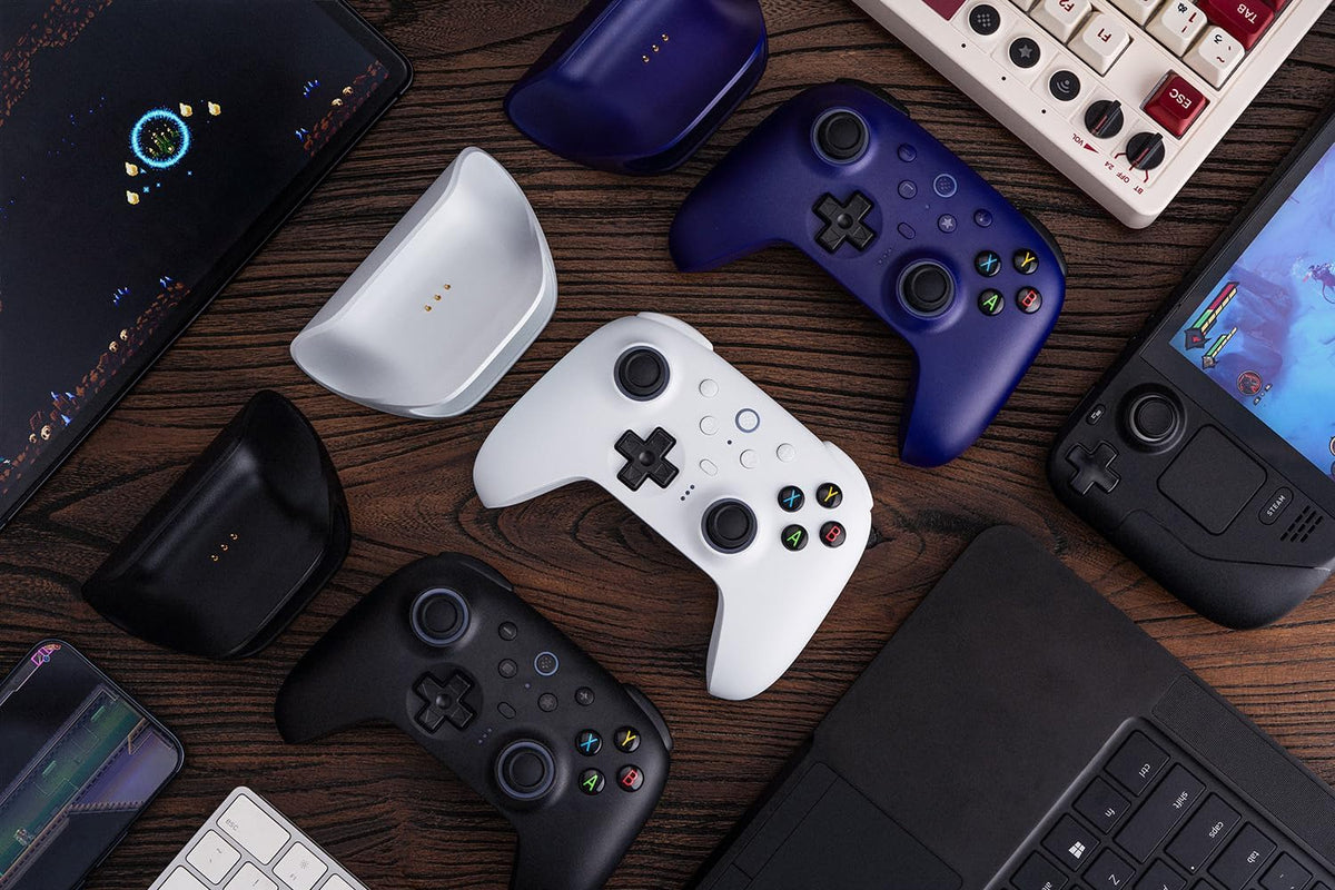 8Bitdo Ultimate 2 Wireless Controller for Windows & Android, Gaming Controller with TMR Joysticks, Switchable Hall Effect/Tactile Triggers, Motion Control, RGB Fire Ring, 8Speed Wireless Tech, Purple