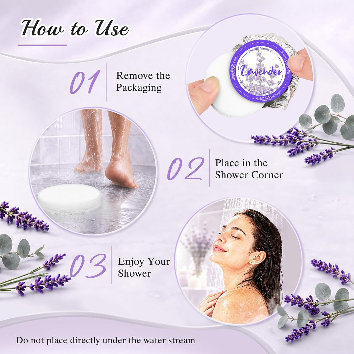 Linkax Shower Steamers Aromatherapy 8 Pcs, Christmas Gift for Women Purple
