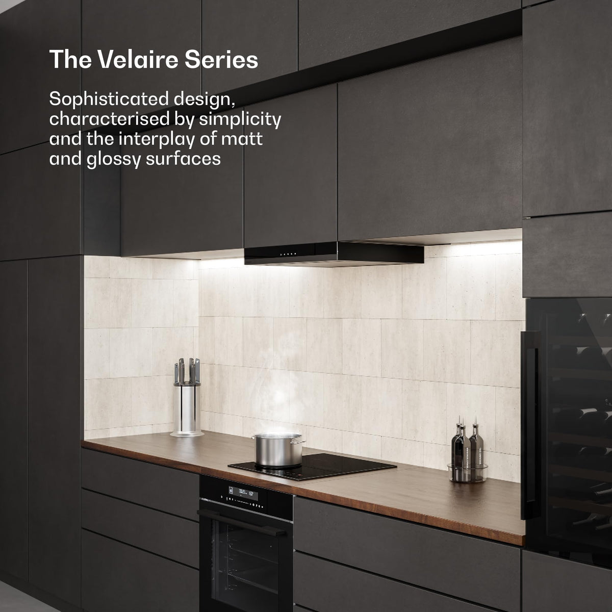 Klarstein Velaire Induction Hob 90 cm – 5 Zone Cooktop 7200W, Touch Slider, 9 Power Levels, 2 Flex Zones, Residual Heat Indicator
