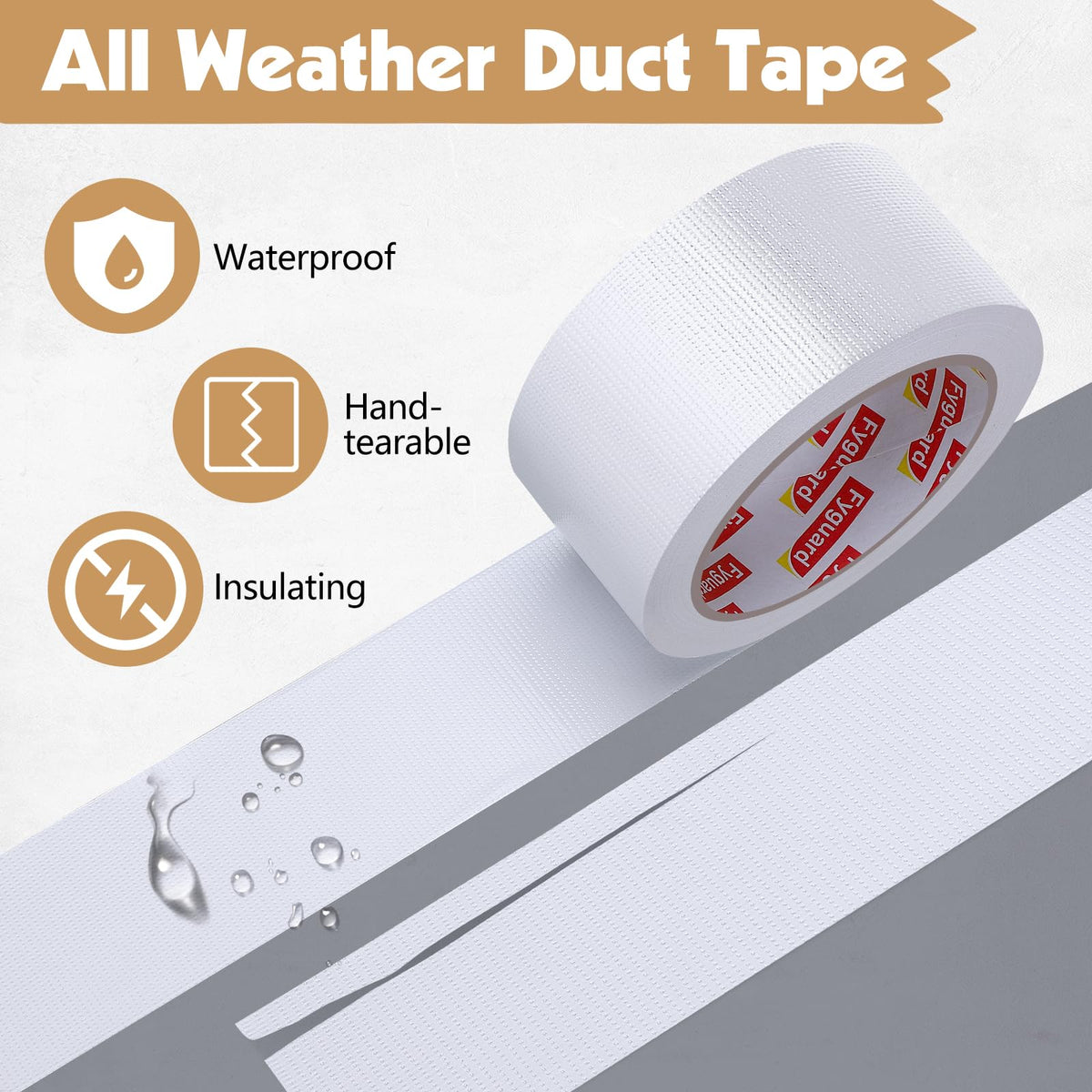 3 Rolls Duct Tape 48mm x 18m 8.5Mil, Silver Gaffer Tape 210μ