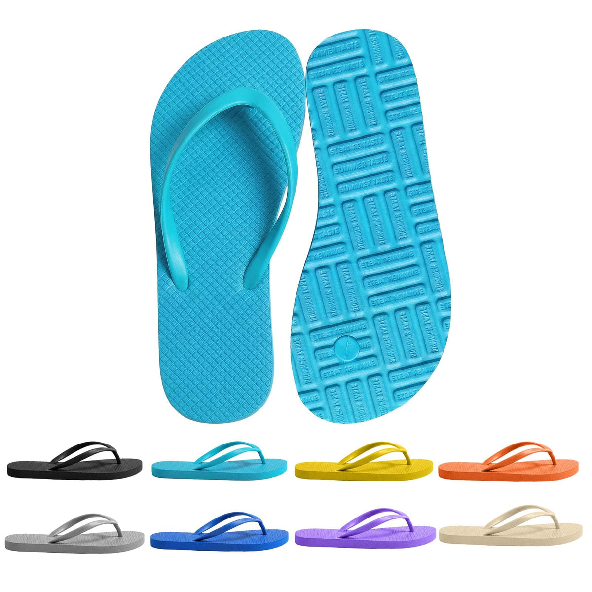 Women's Non-Slip Flip Flops Ultra Lightweight Basic Thongs Rubber Soft Slide Slip-on Shoes Beach Pool Shower Sandals