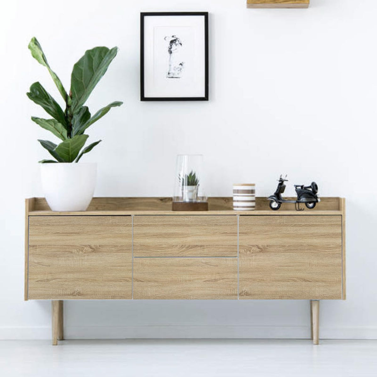 Abyssaly White Wood Effect Sticky Back Plastic for Furniture & Walls