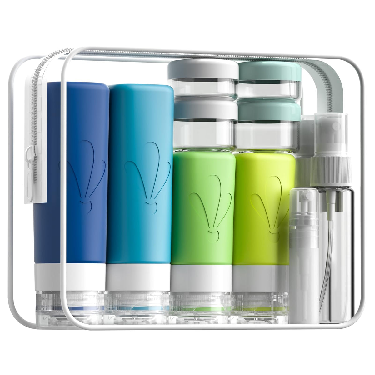 INSFIT Travel Bottles for Toiletries, 17 Pack Leakproof Travel Size Toiletries, Airplane Travel Essentials, Holiday Essentials for Women and Men with Labels/Clear Bag