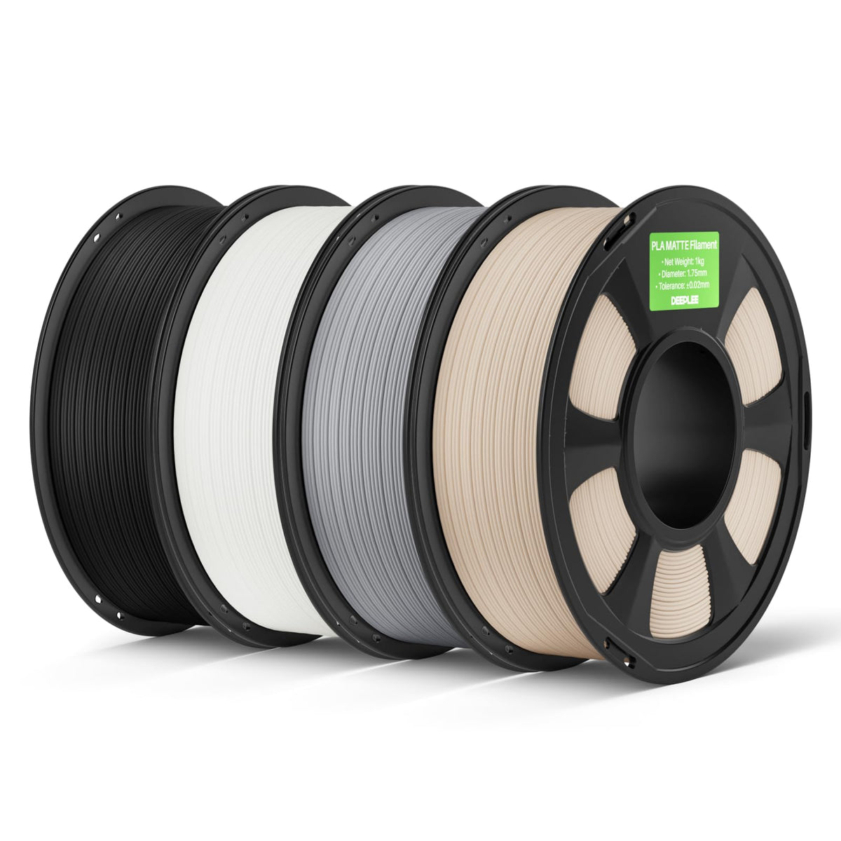 DEEPLEE Matte PLA Filament 1.75mm Matte Black 1kg(Plastic Spool)
