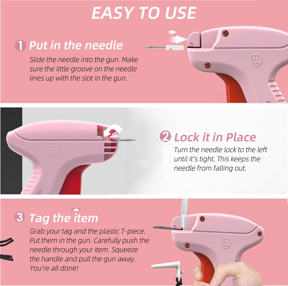Stitchy Quick Clothing Fixer, Mini Stitch Gun for Clothes, Clothing Stitch Tagging Gun with Case,Stitchy Tool with 6 Needles,1500 Black & 1500 White 5mm Micro Fasteners