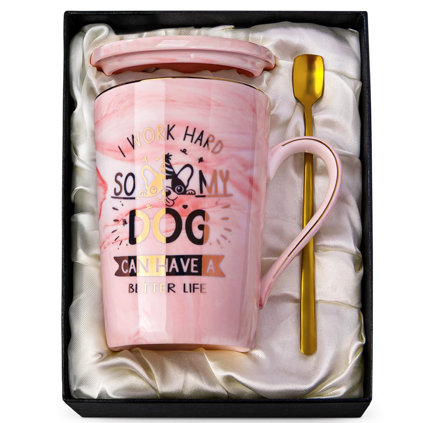Unique Teacher Appreciation Gifts for Women - Best Teacher Gifts for Teachers, 14oz Pink Marble Ceramic Coffee Mug Printed with Gold, Retirement Birthday Graduation Ideas, End of The Year, Gift Boxed