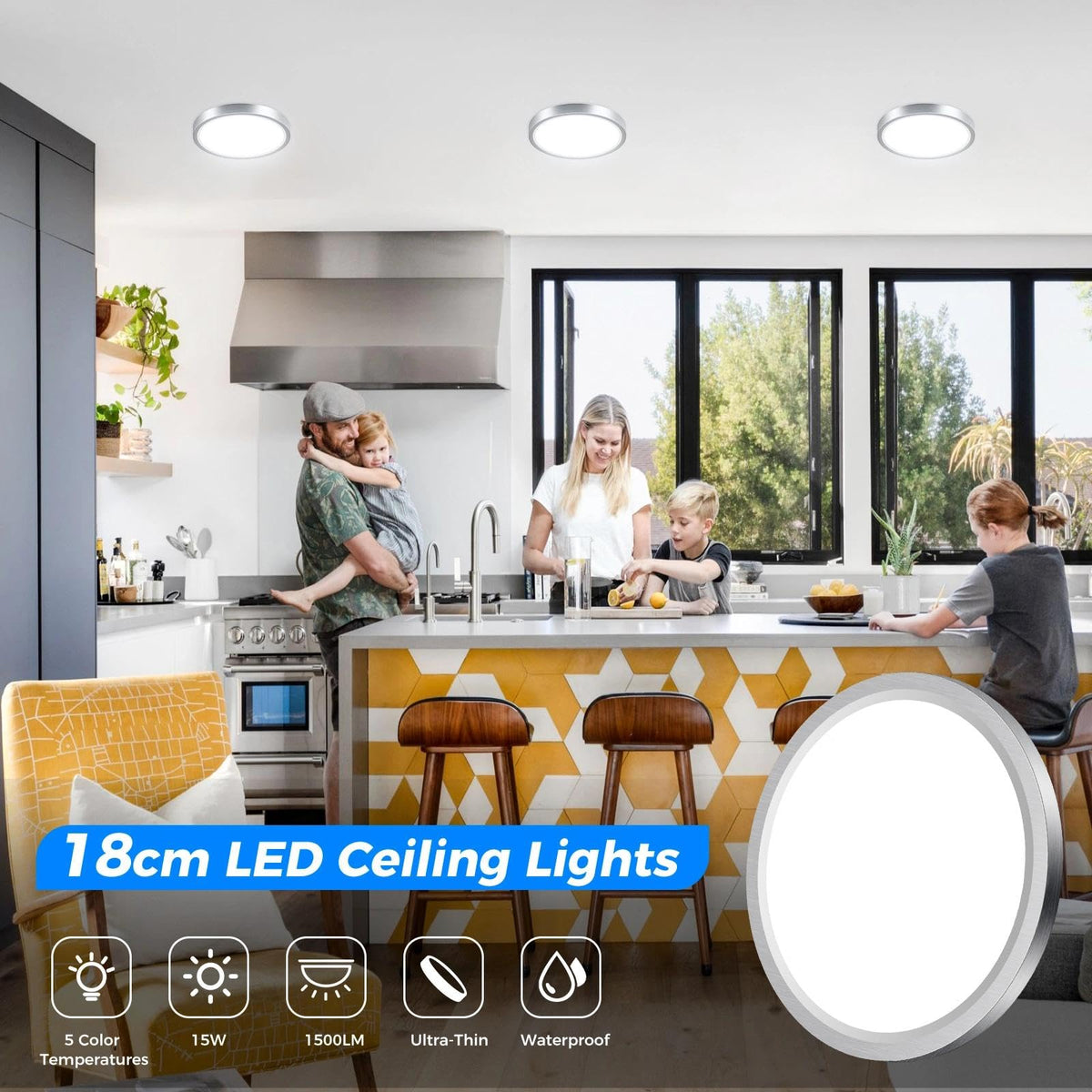 Peasur Bathroom Light, 3000K/3500K/4000K/5000K/6500K 5 Color Temperature