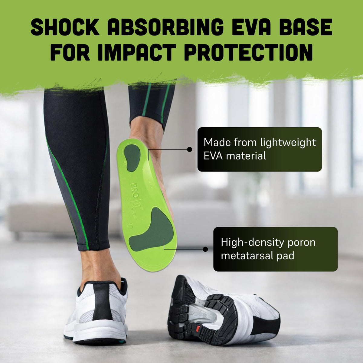 PRO 11 WELLBEING Plantar Series Orthotic Insoles Fallen Arches, Plantar Fasciitis, with Arch Support