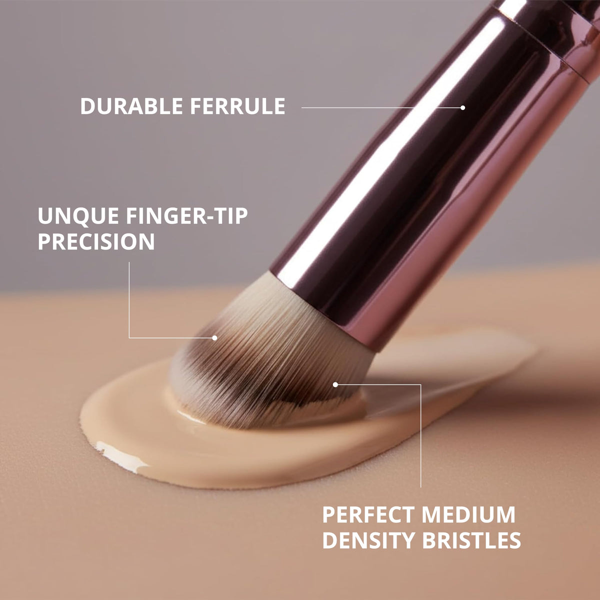 Make Up Brush Foundation Kabuki Flat Top, Perfect For Blending Liquid Cream