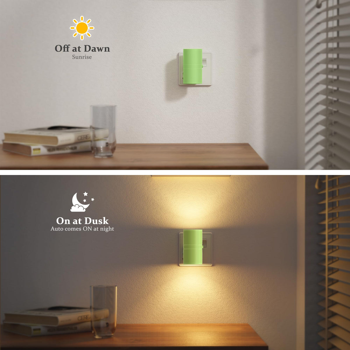 JandCase Night Light, Night Light Plug in Wall with Dusk to Dawn Sensor