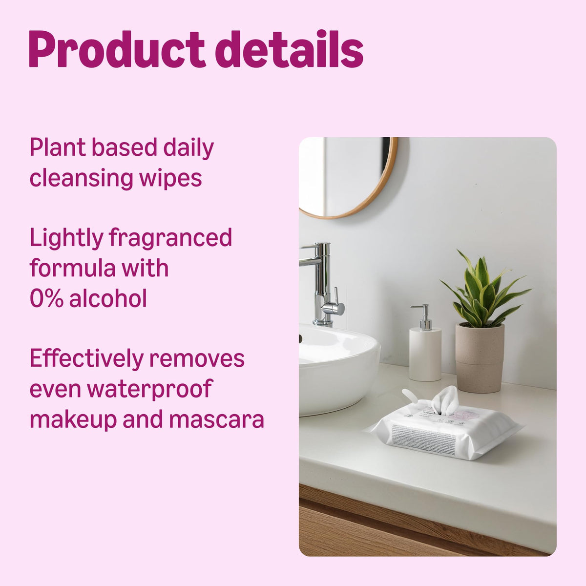 by Amazon Aloe Vera Face Cleansing Wipes, Make-Up Remover for Sensitive Skin, Fragrance Free, 25 Wipes