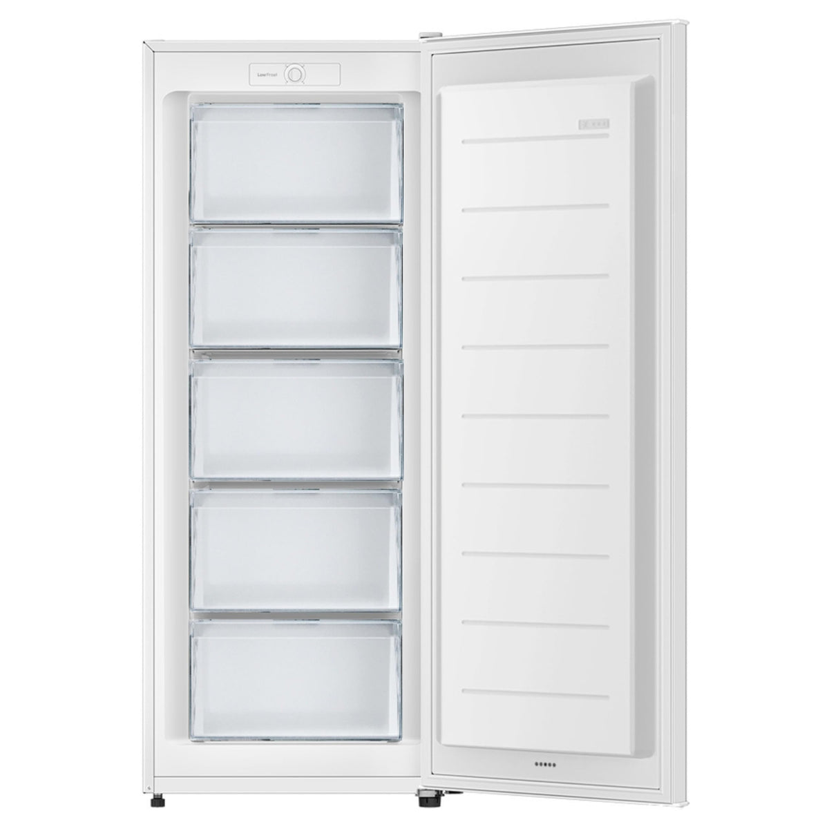 Teknix UC48F2W Freestanding Undercounter Freezer - 48cm Width / 60 Litre Capacity - Suitable for Outbuildings - 3 Large Compartments - 4 Star Freezer Rating - White
