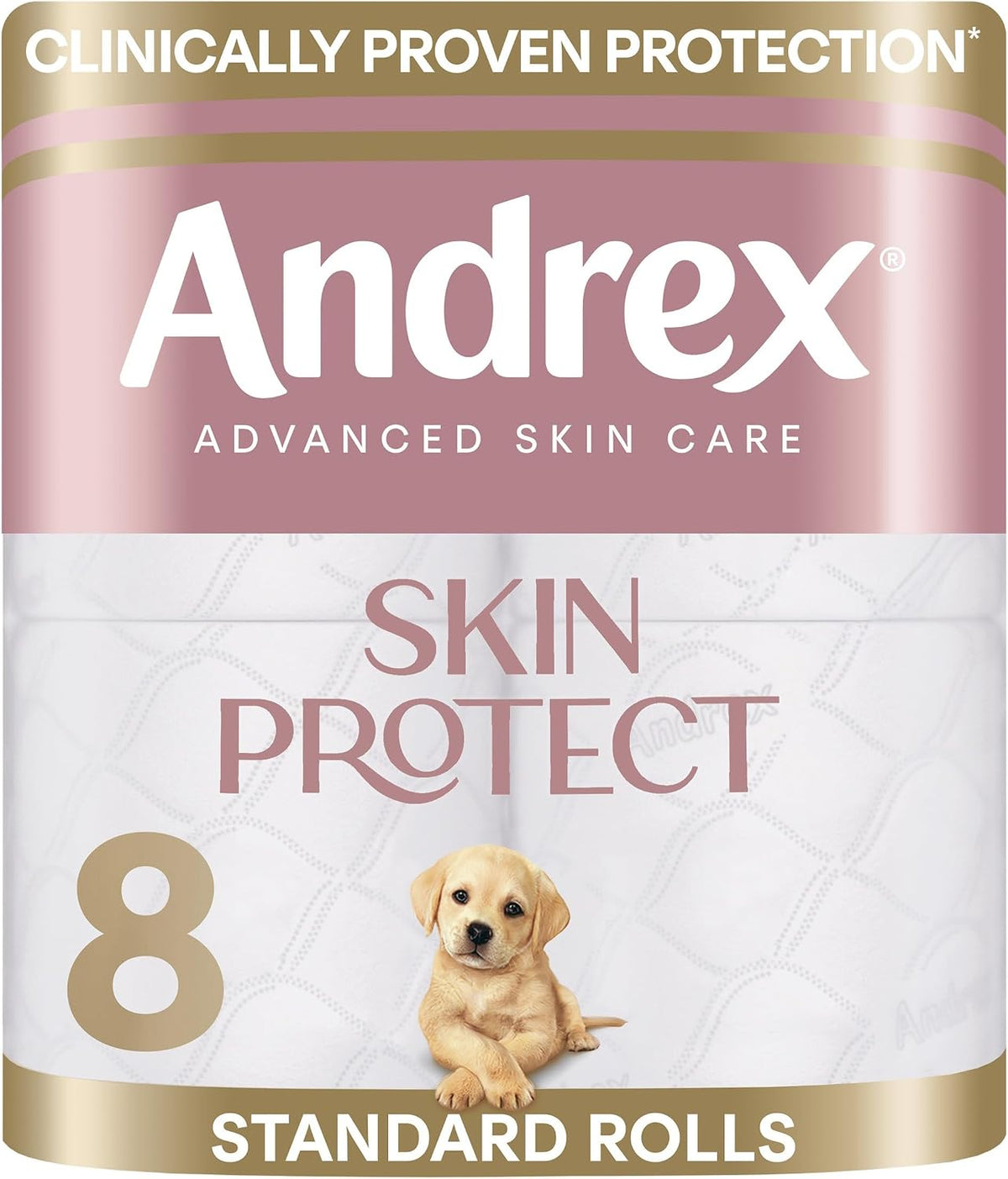 Andrex Skin Protect Toilet Roll - 8 Toilet Rolls, 3-Ply