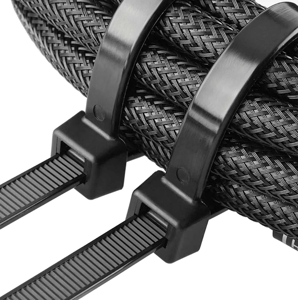 BEEWAY Cable Ties Black - 120 Pack 3.6mm Zip Ties, Tie Wraps for Home, Office, Garden, Assorted in Sizes 100mm, 150mm, 200mm, 300mm (30pcs/Size)