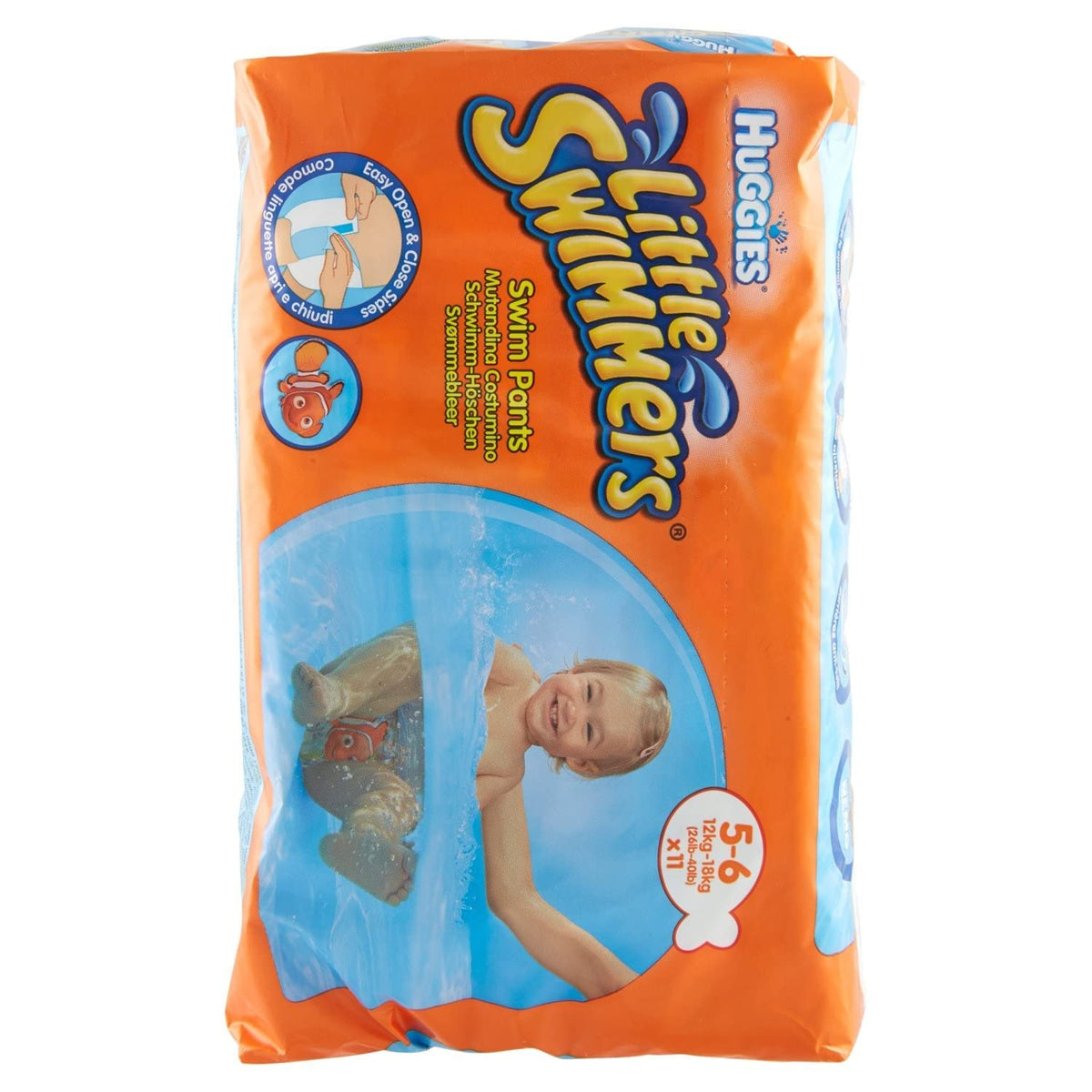 Huggies Little Swimmers, Swim Nappies, Size 5-6 - 33 Pants - Maximum Protection Swimming Nappies with Leak Guards - All-Round Stretchy Waistband