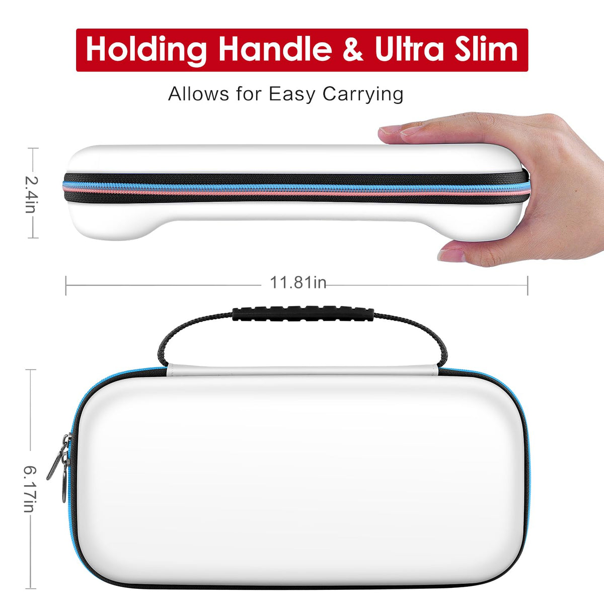 ivoler Carry Case for Nintendo Switch 2 (2025 Model) – Protective Portable Hard Shell Pouch Carrying Travel Game Bag for Nintendo Switch 2 Accessories Holds 12 Game Cartridge– Black