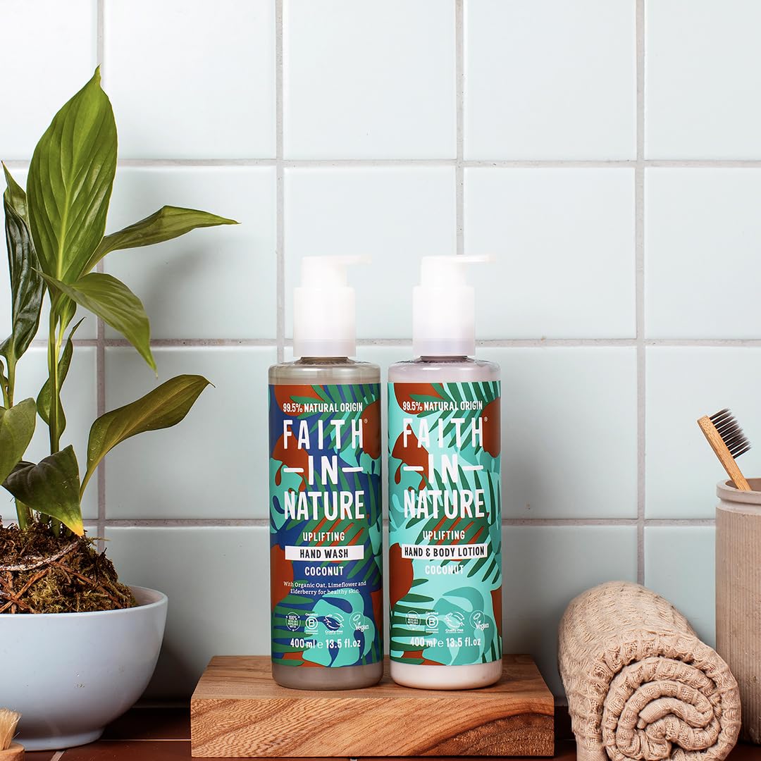 Faith In Nature Natural Aloe Vera and Tea Tree Hand Wash, Nourishing, Vegan and Cruelty Free, No SLS or Parabens, 400 ml