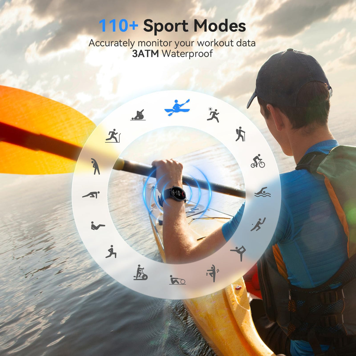 Smart Watch for Women, Answer/Make Call, 1.32'' AMOLED Ultra-Clear Screen Fitness Trackers with Heart Rate/Sleep/SpO2 Monitor, Smartwatch for iPhone/Samsung/Android, 110+ Sport Modes, 3ATM Waterproof