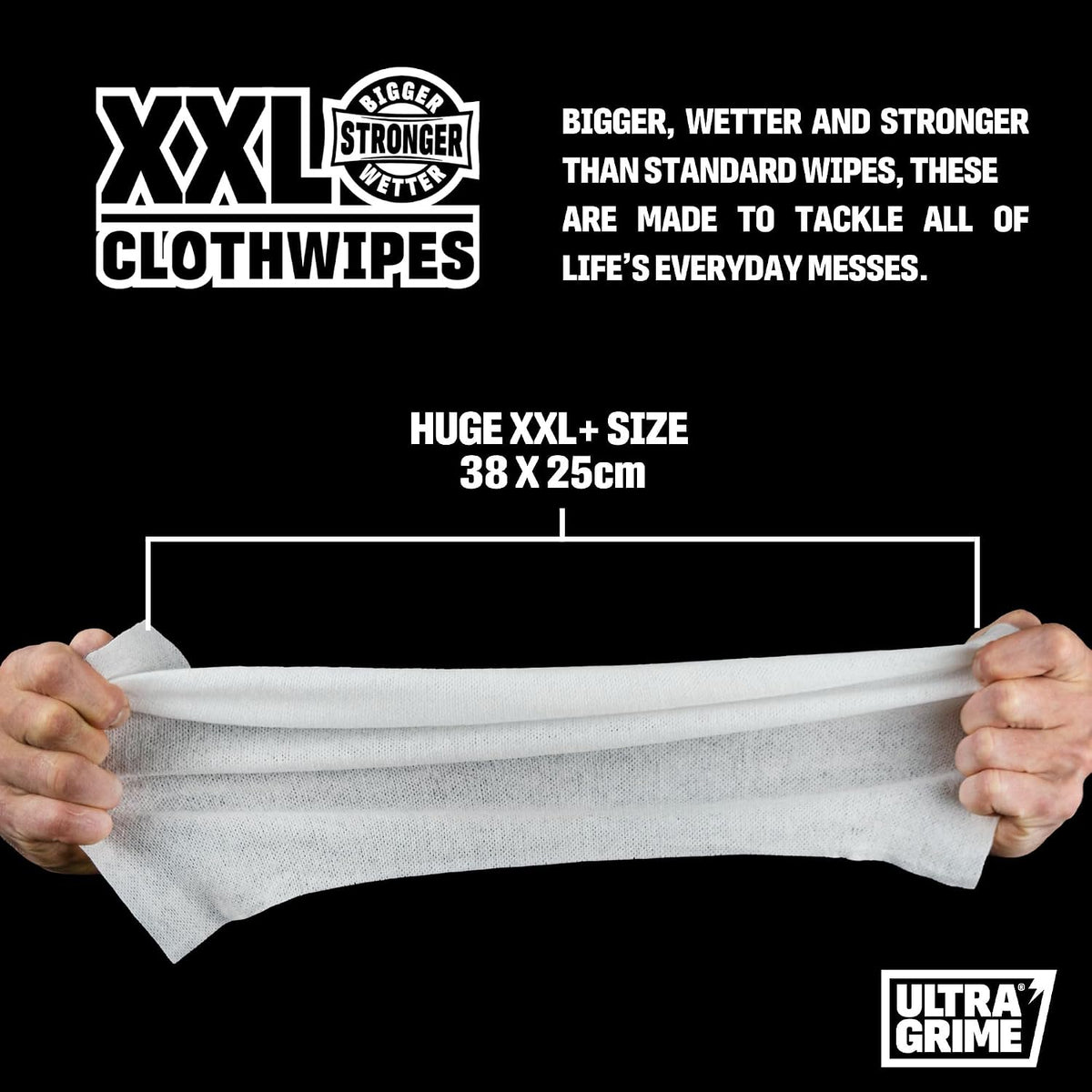 UltraGrime Antibacterial Wet Wipes Alcohol-Free Antiseptic Heavy-Duty Cleaning Cloths & Hand Wipes - Multi-Purpose Kitchen, Toilet, Floor & Surface Cleaning - Extra Large Cloth Wipes (Pack of 80)