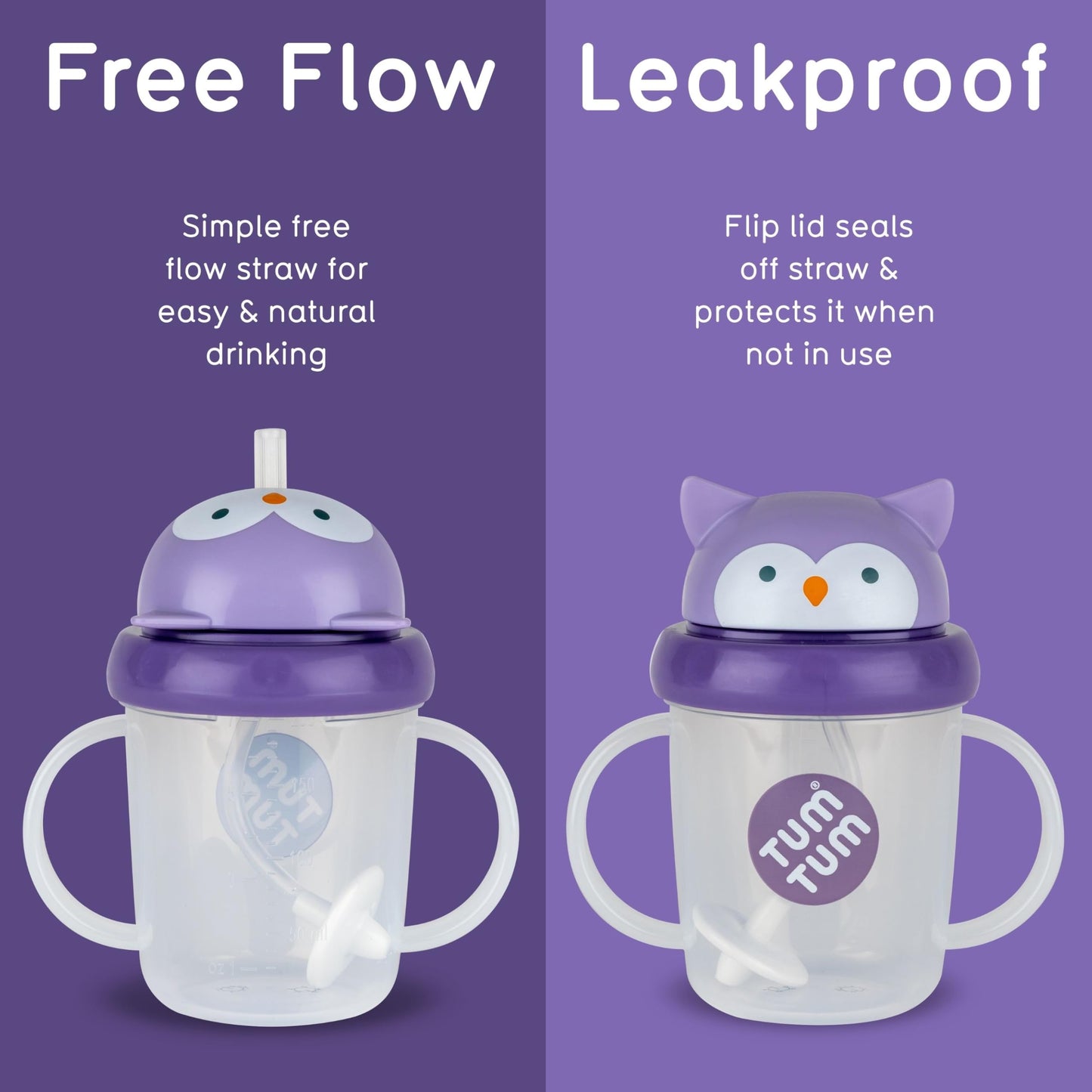TUM TUM Tippy Up Free Flow Sippy Cup (No Valve), Sippy Cup for Toddlers, 200ml, BPA Free (Betsy Bear S3)