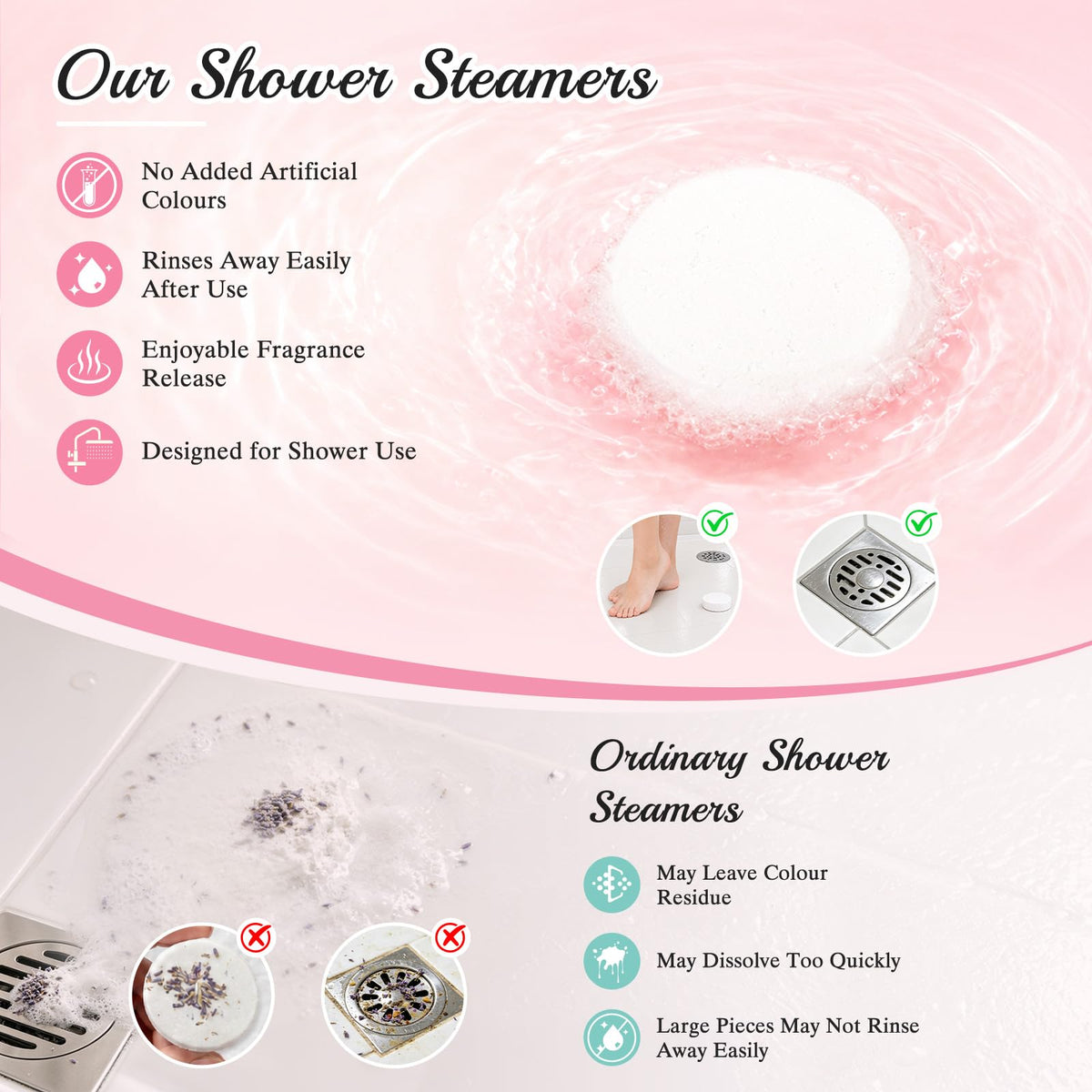 Linkax Shower Steamers Aromatherapy 8 Pcs, Christmas Gift for Women Purple