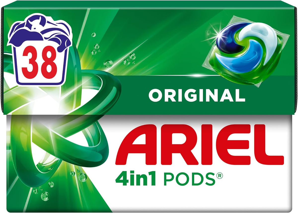 Ariel 4in1 PODS®, Washing Liquid Laundry Detergent Capsules 38 Washes