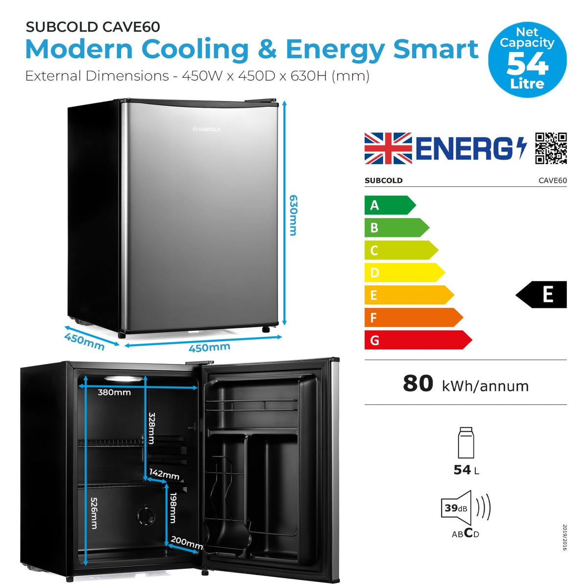 Subcold Cave35 Beer Fridge | 35L | 0-8°C | LED | Stainless Steel Door