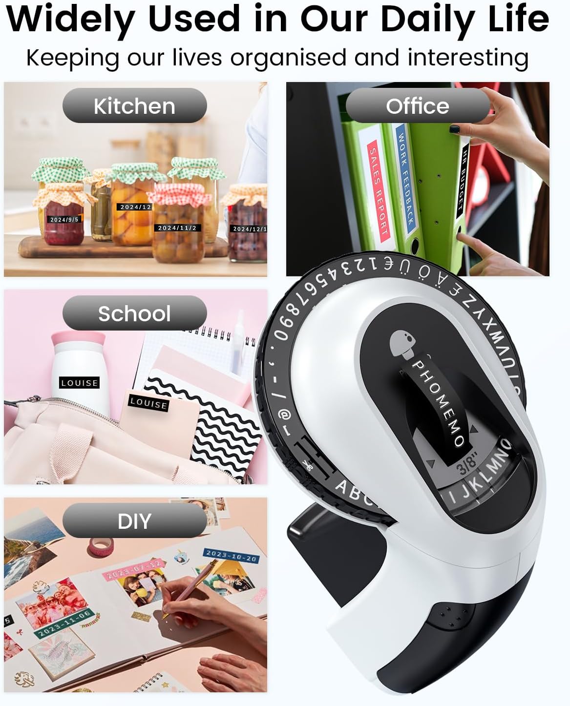Phomemo Embossing Label Maker,Embossed Label Maker Machine with Tape