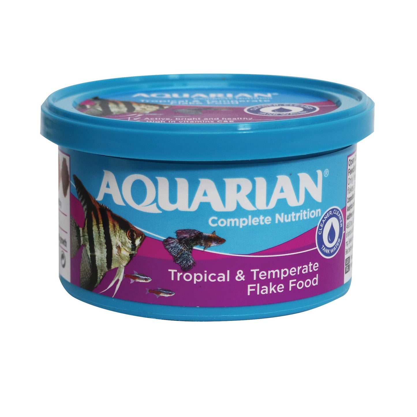 AQUARIAN Complete Nutrition, Aquarium Tropical & Temperate Fish Food Flakes, 50g Container