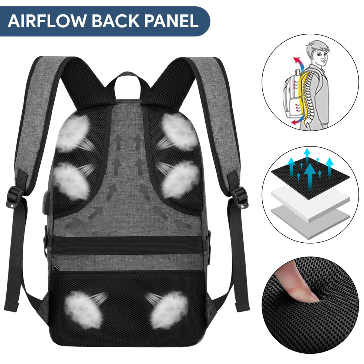 VSNOON Anti-Theft Laptop Backpack, 15.6-17.3 inch Business Laptop Bag