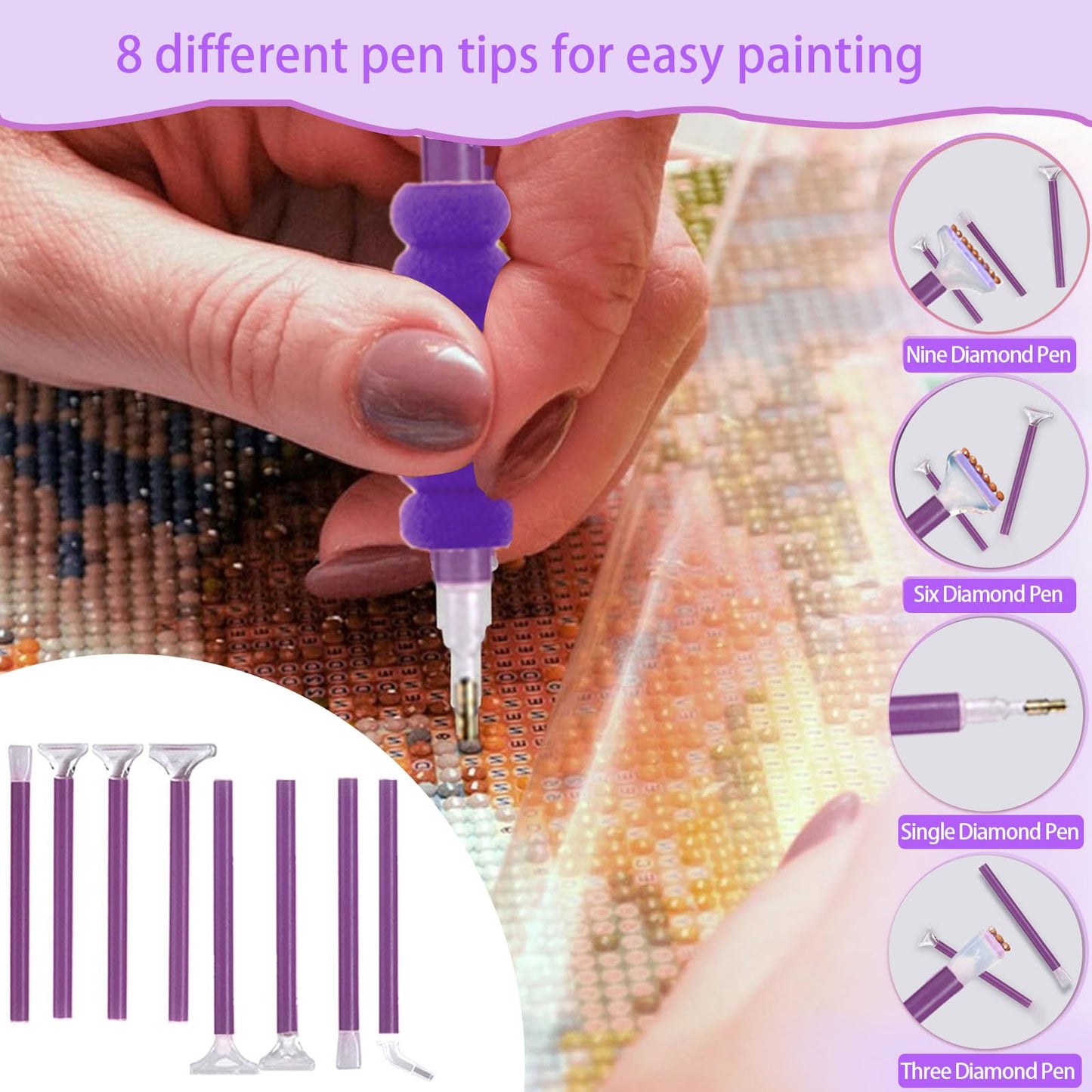 DNSGOOR 189Pcs All Inclusive Diamond Art Accessories Kit Diamond Painting A4 LED Light Pad Set with Diamond Art Sealer Glue Stand Storage Case Pens 5D Painting Tools for DIY Drill Craft