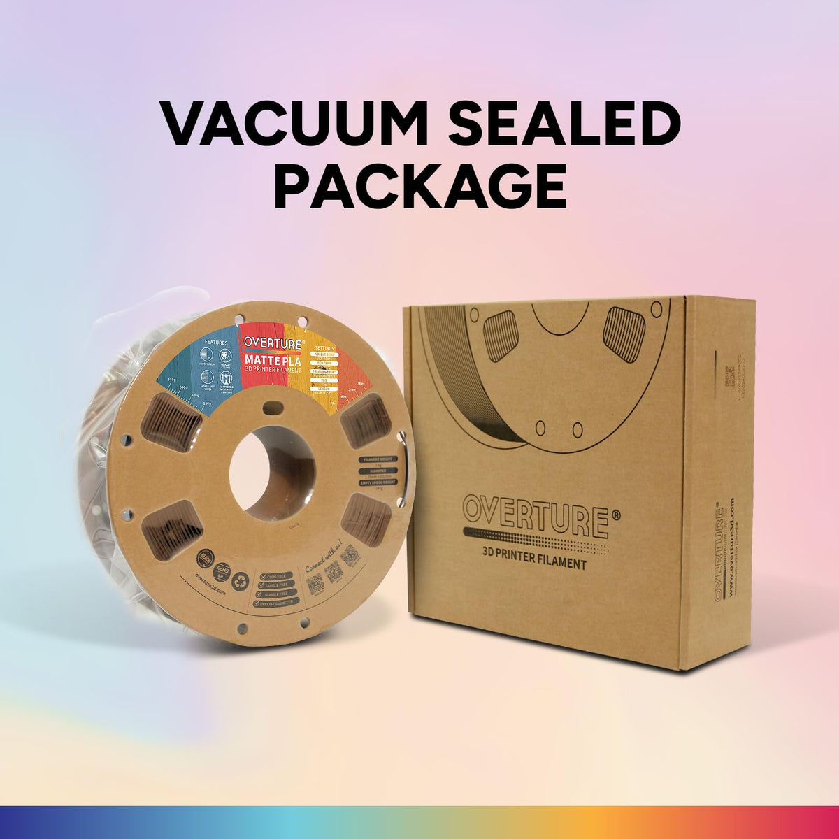 OVERTURE Matte PLA 3D Printer Filament 1.75mm, 1kg Light Brown