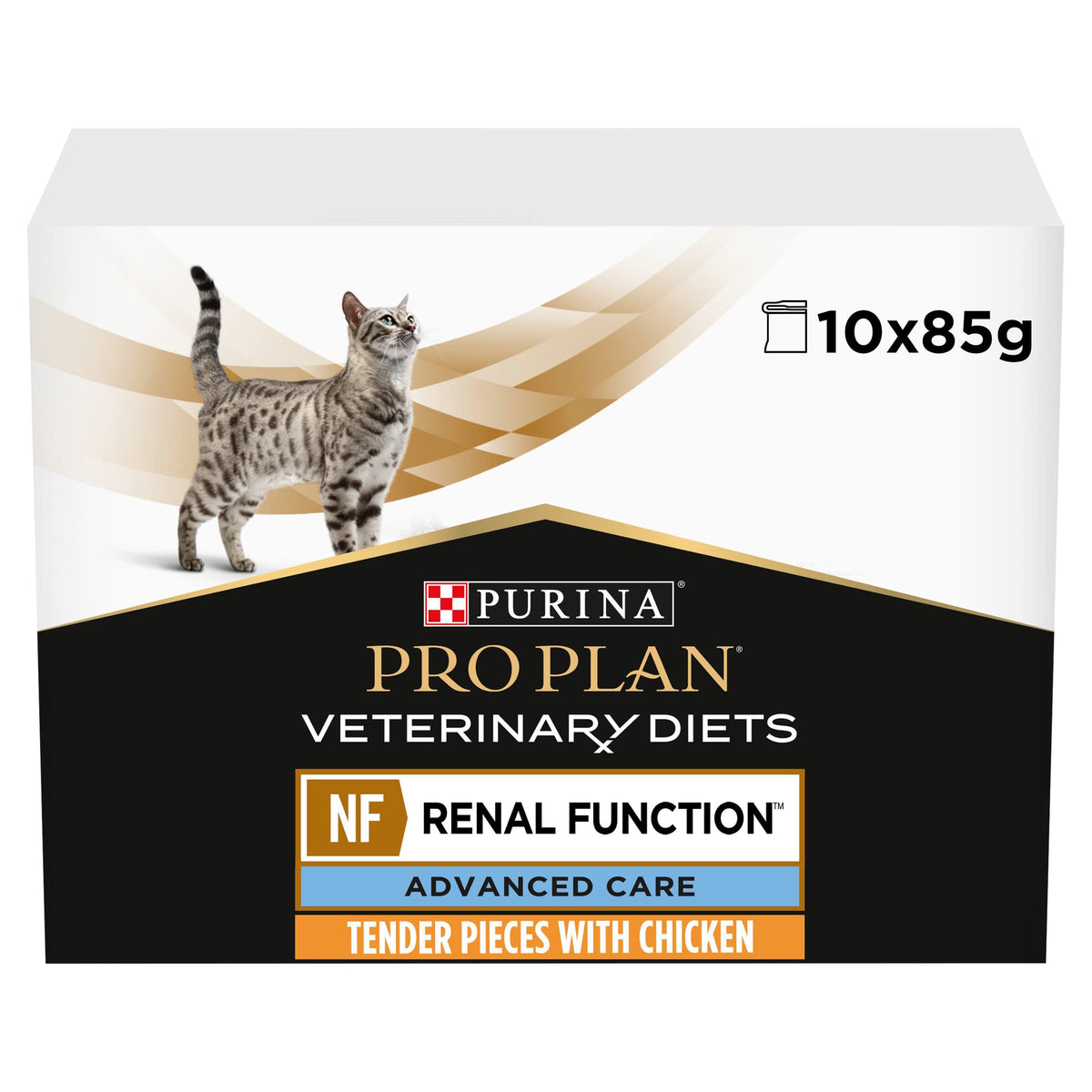 PRO PLAN VETERINARY DIETS UR Urinary Chicken Wet Cat Food 10x85g (Pack of 4)