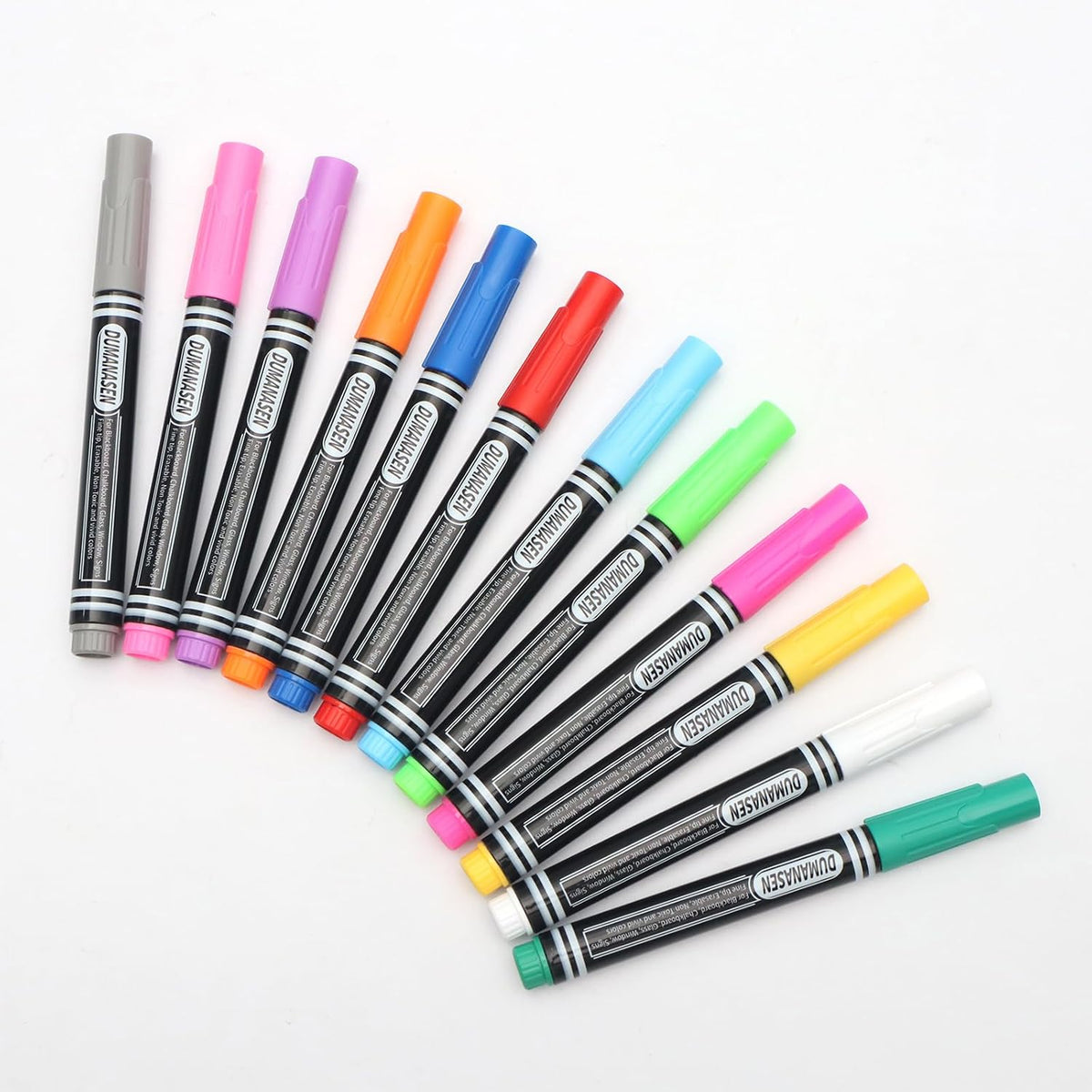 New Version 12pcs Chalk Pens for blackboard, Liquid Chalk pens for Chalkboard and Glass, Acrylic Calendar Planning Board, Whiteboard pens for Window Christmas Halloween, Chalk Pens 12 Pcs