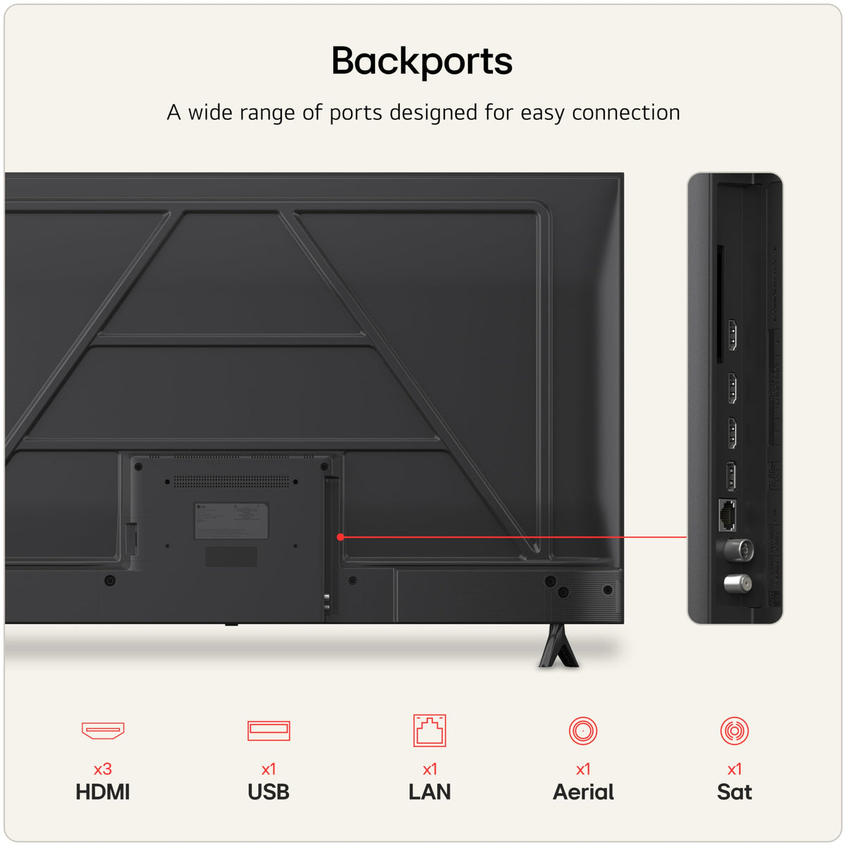 LG 50NU800B6LC Nano UHD AI NU80 4K Smart TV, α7 Processor Gen9, 60Hz, HDR10, Filmmaker Mode™, Google Cast, Apple AirPlay 2, Model Year 2026
