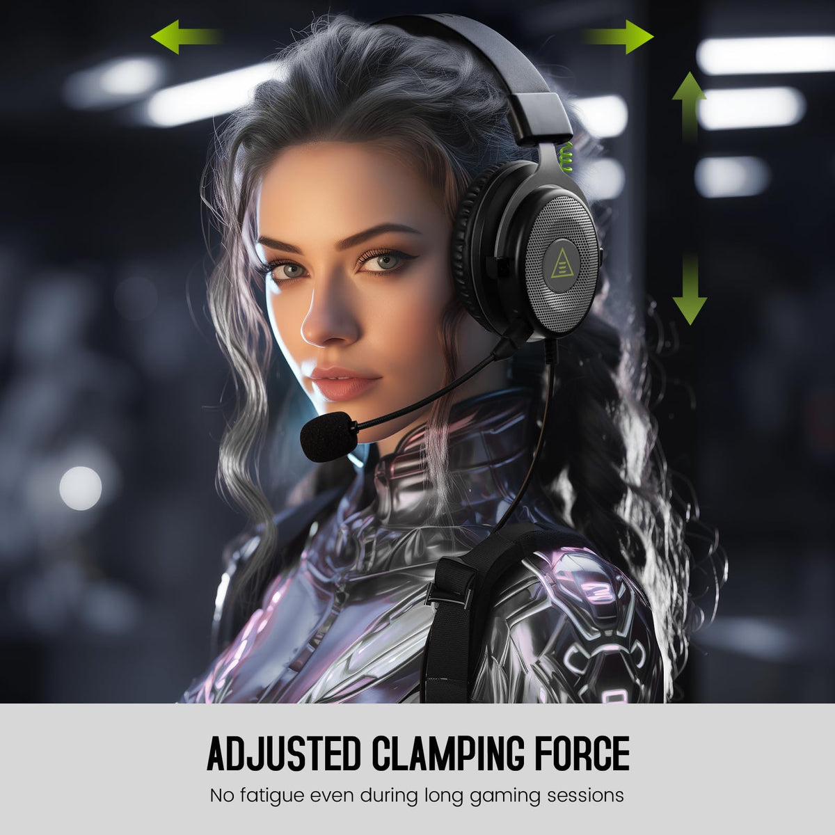 EKSA E900 Wired Gaming Headset for Xbox One - PC Headset with Detachable Noise Cancelling Microphone, 3D Stereo Sound 50mm Driver- Gaming Headphones for Xbox S/X, PS4 PS5, Switch, Laptop (Sliver)