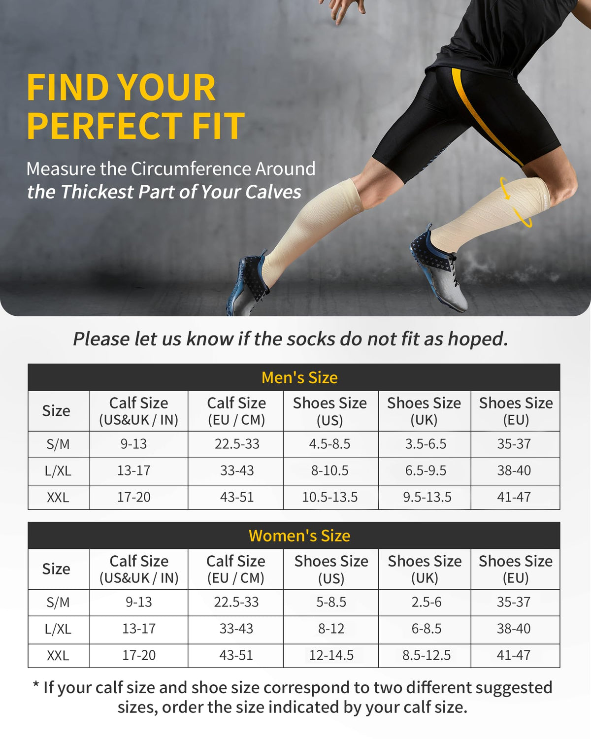 CAMBIVO Compression Socks for Women & Men 2 Pairs, Travel Flight Socks