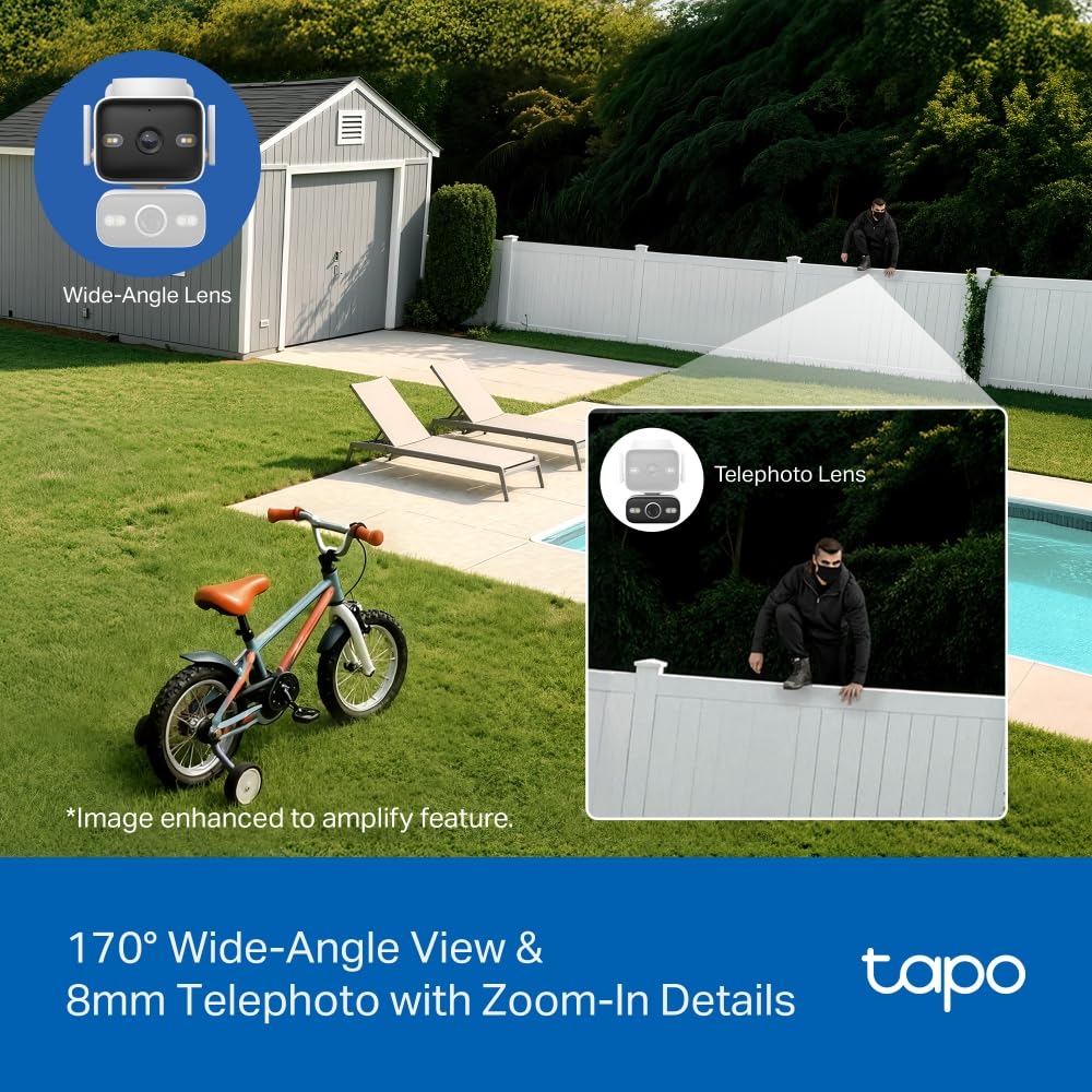 Tapo C216 2K 3MP Pan/Tilt Indoor Outdoor Security Camera Spotlights Camera
