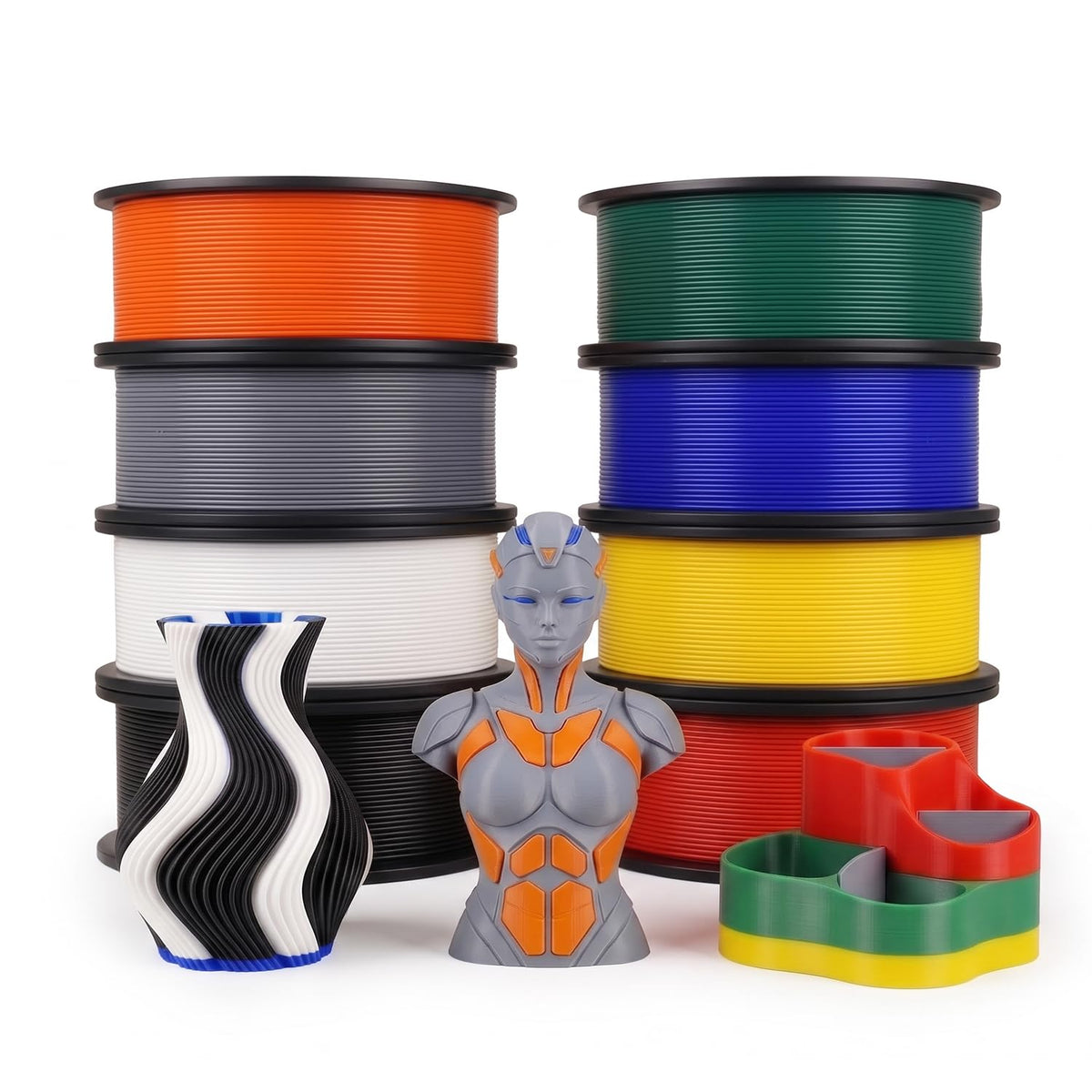 eSUN PLA+ 3D Printing Filament 1KG(2.2lbs), Enhanced Toughness, Cold White