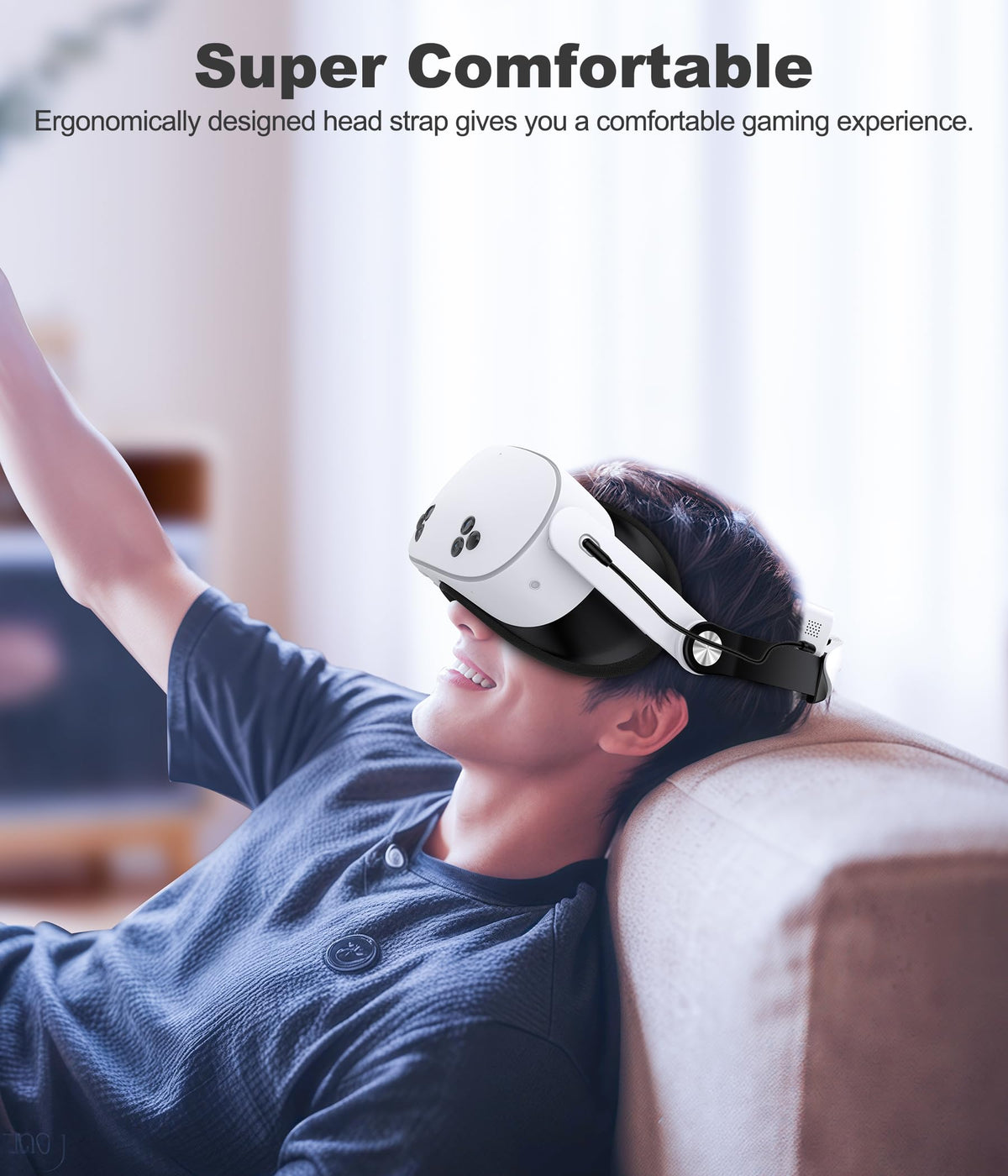 Comfort Head Strap for Meta Quest 3/3S/Meta Quest 2,VR Headset Elite Strap Replacement for Oculus Quest 3/3S/2 Accessories,Stable Elite Strap Pressure-Reduce Headstrap