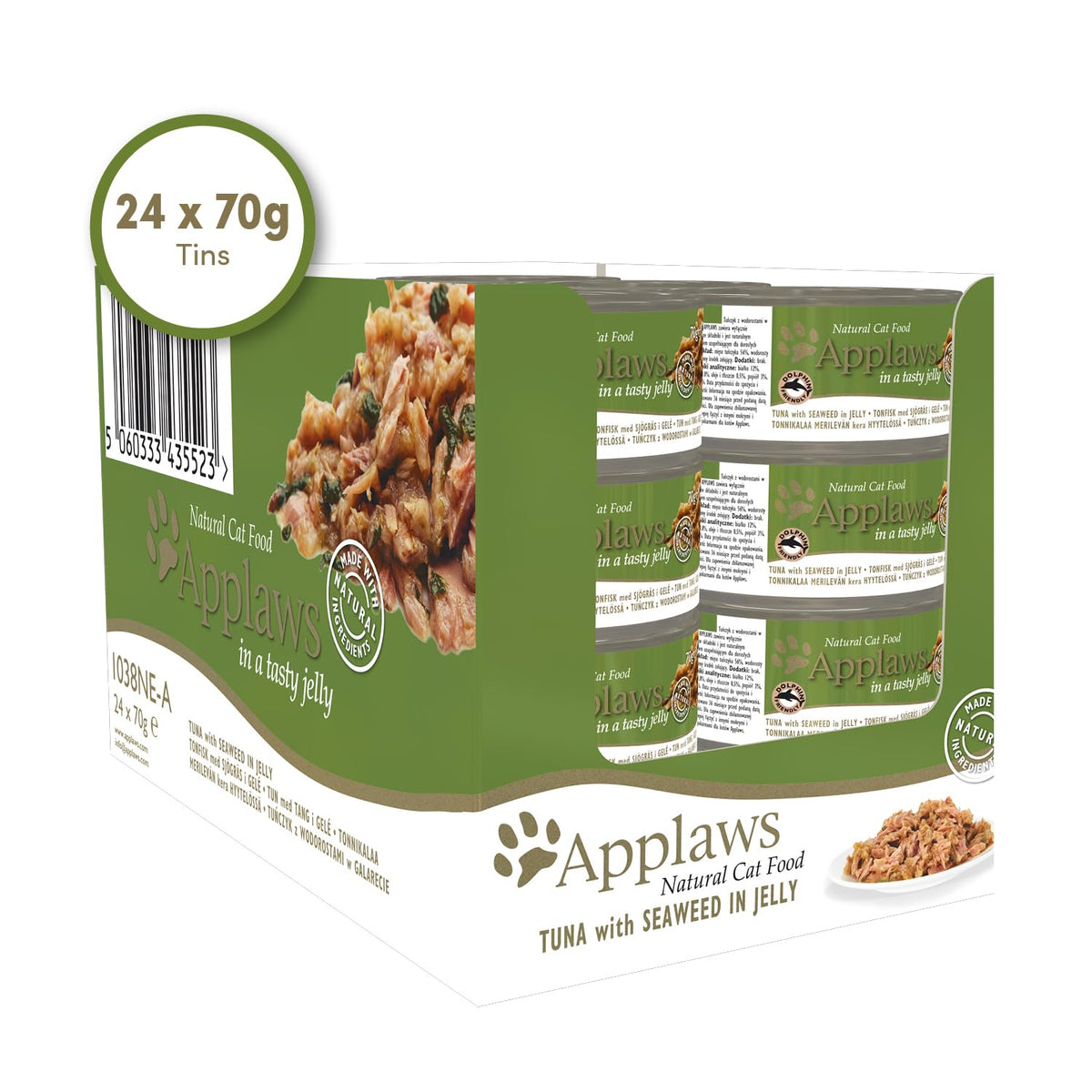 Applaws Natural Wet Cat Food, Multipack Fish Selection in Broth 70 g Tin (Pack of 12)