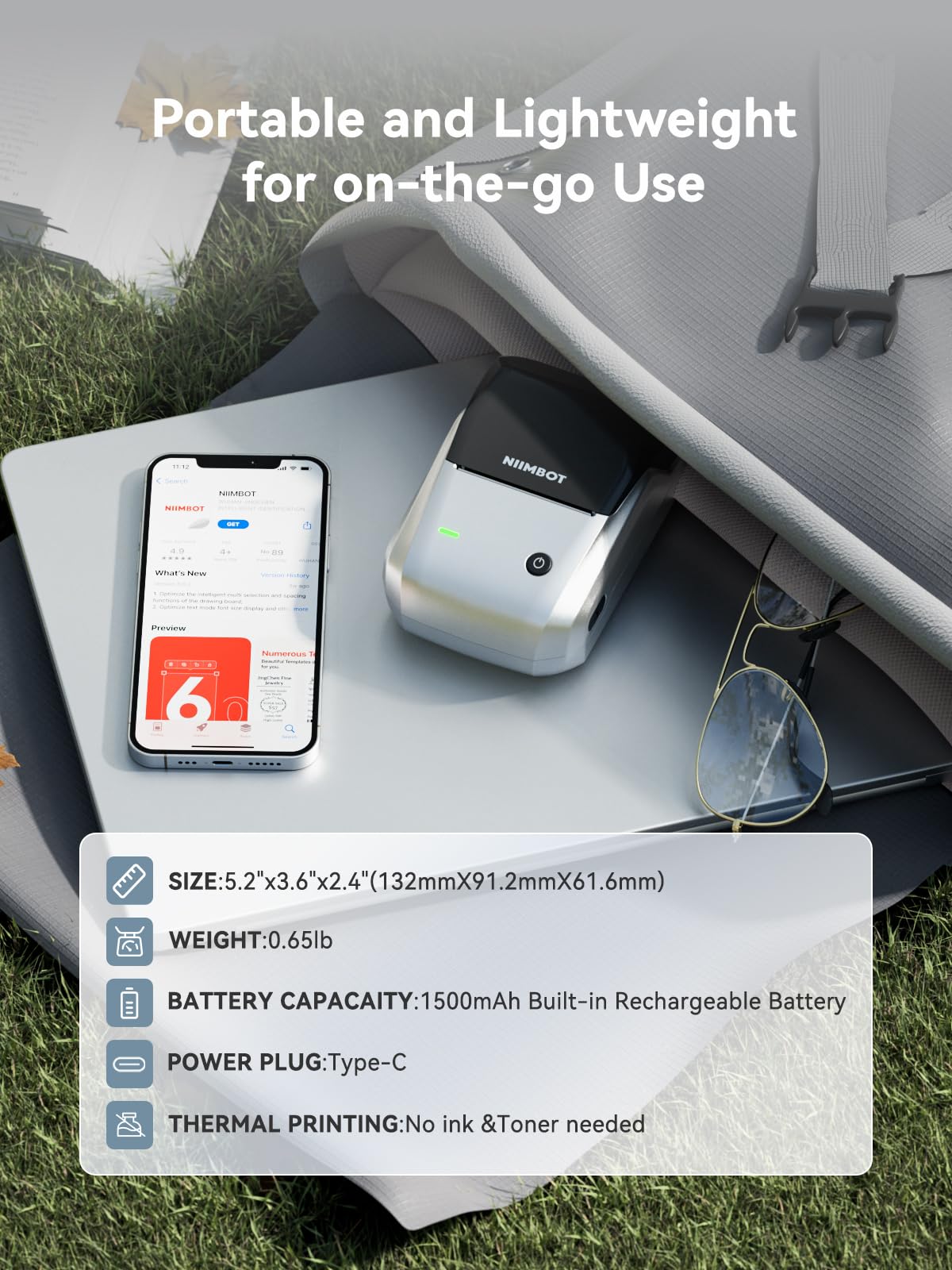 NIIMBOT B1 2-Inch Label Maker, Portable Thermal Printer for Small Business