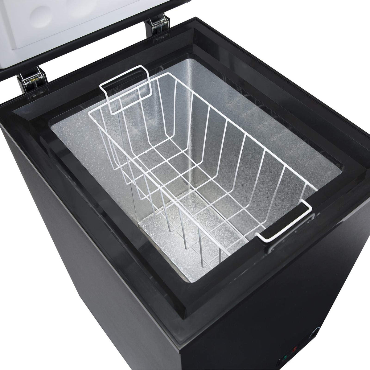 SIA Chest Freezer 80L, Removable Wire Basket, Freestanding, White, CHF100W