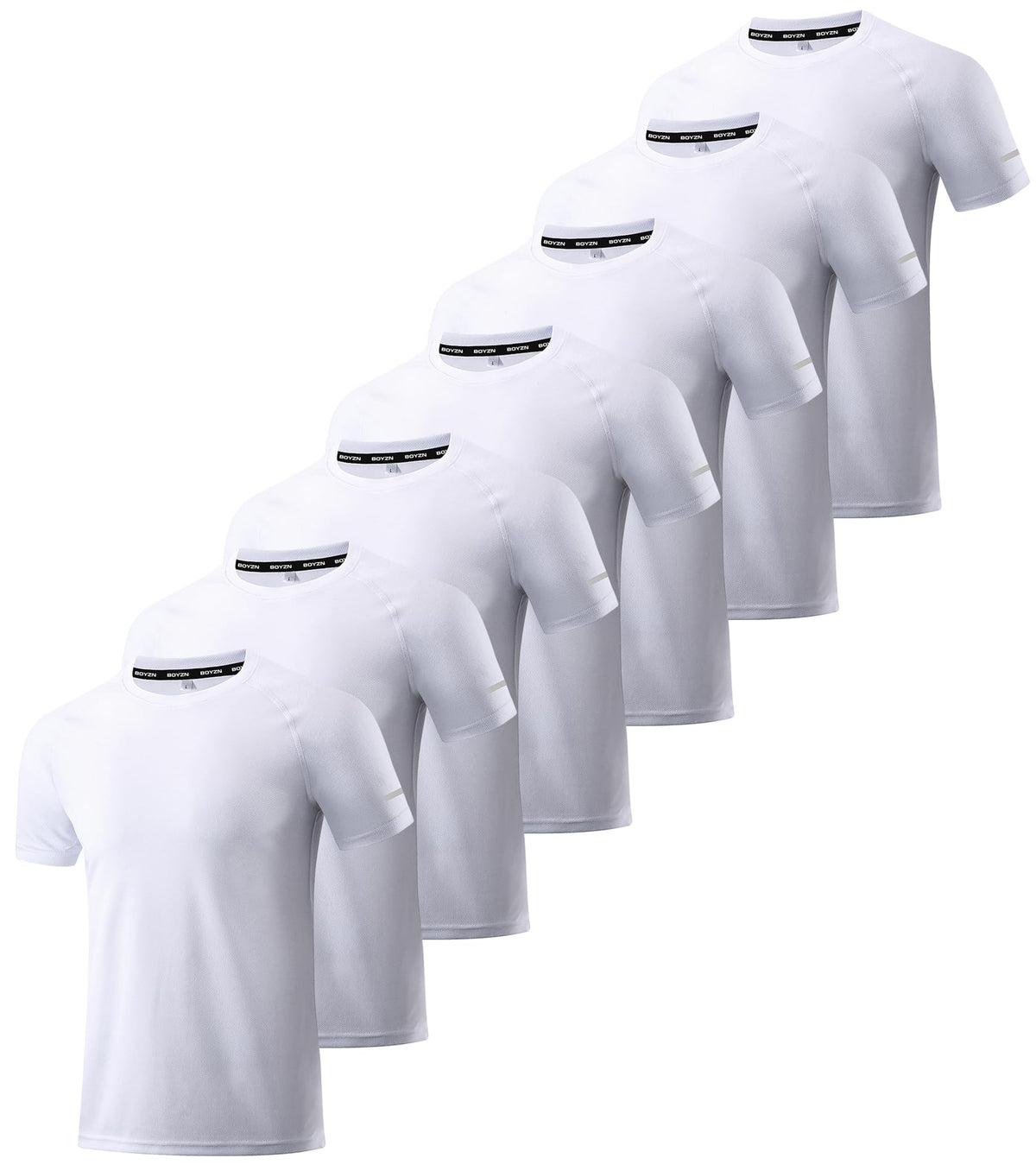 Boyzn 1, 3, 5 or 7 Pack Men's Workout Running Shirts, Dry Fit Moisture Wicking T-Shirt, Gym Athletic Short Sleeve Tee Shirts