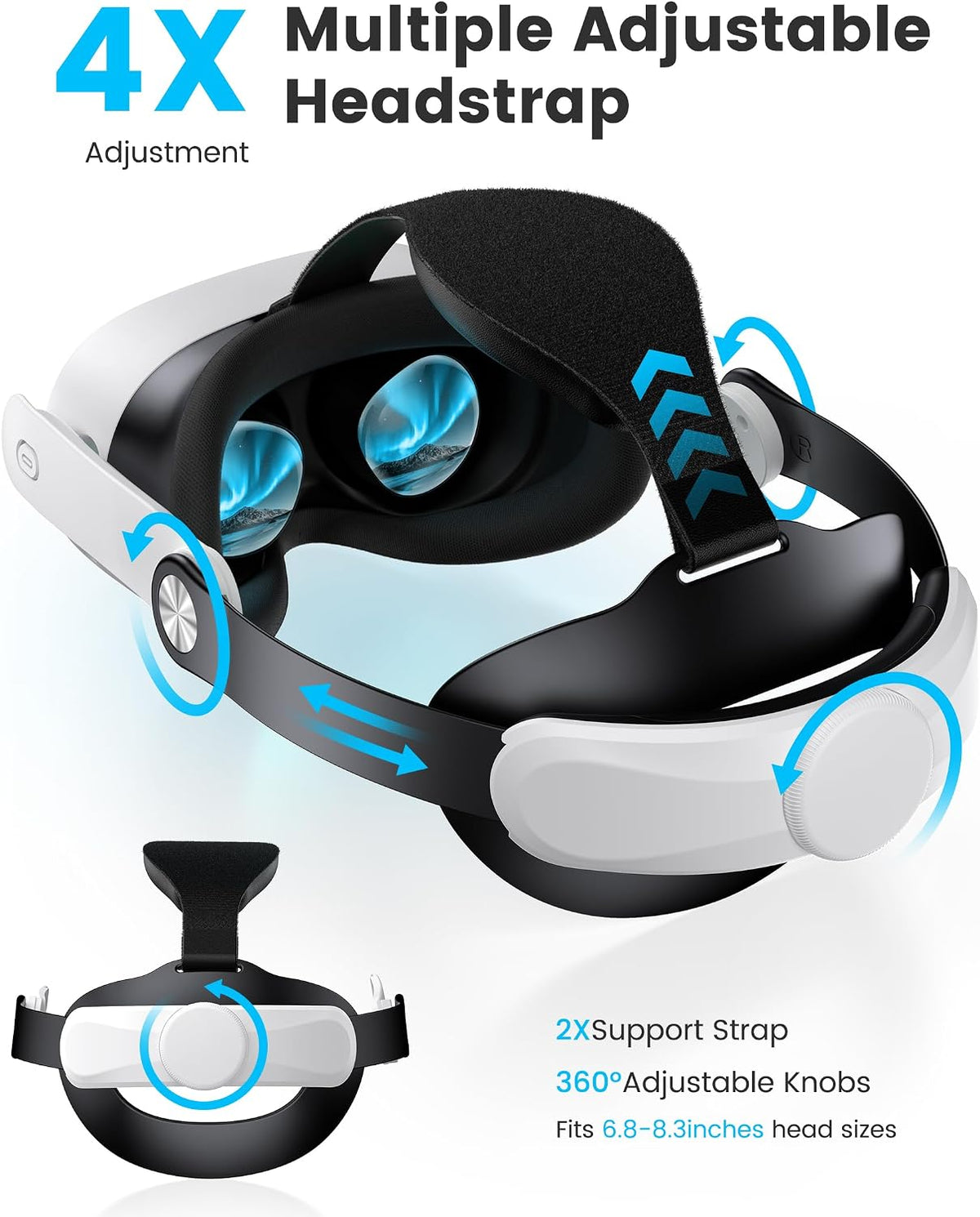 Comfort Head Strap for Meta Quest 3/3S/Meta Quest 2,VR Headset Elite Strap Replacement for Oculus Quest 3/3S/2 Accessories,Stable Elite Strap Pressure-Reduce Headstrap