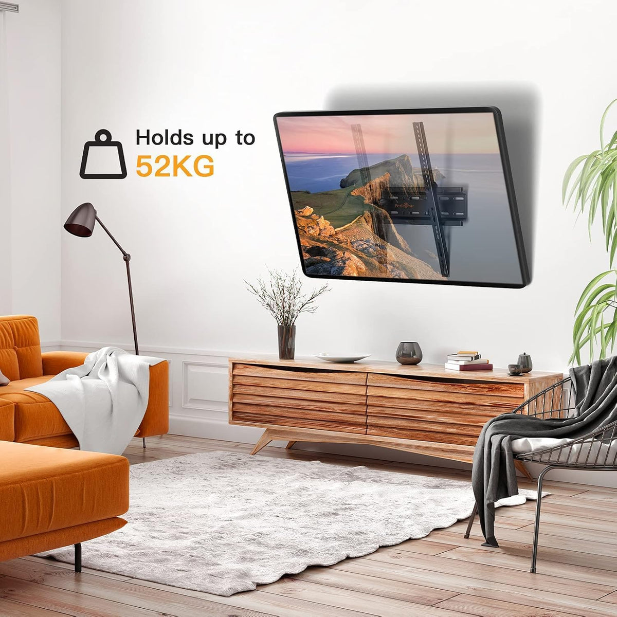 Perlegear Tilt TV Wall Bracket for 26-60 inch TVs up to 52kg