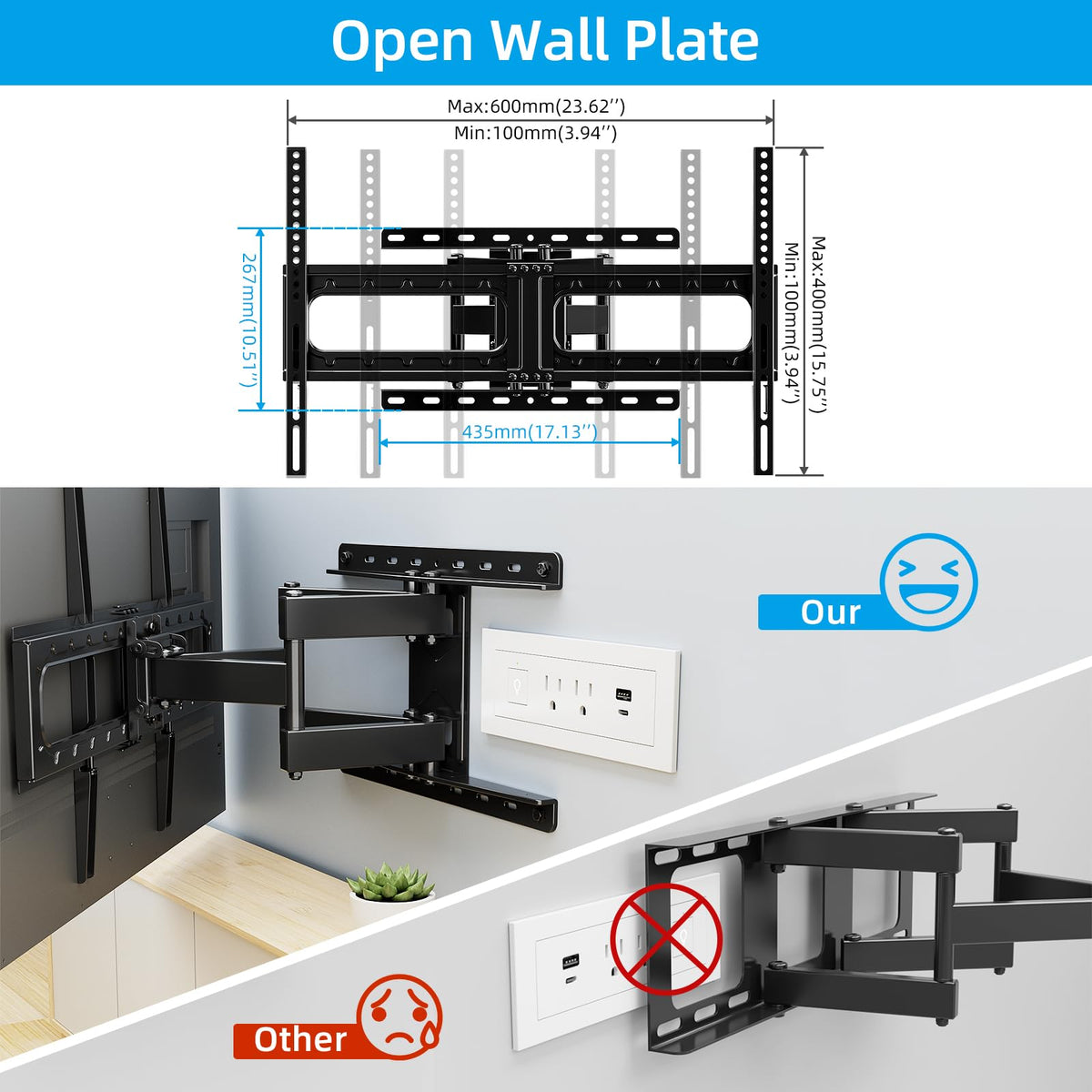 HOME VISION Heavy Duty Fixed TV Wall Bracket for 32-86 Inch Flat Screens
