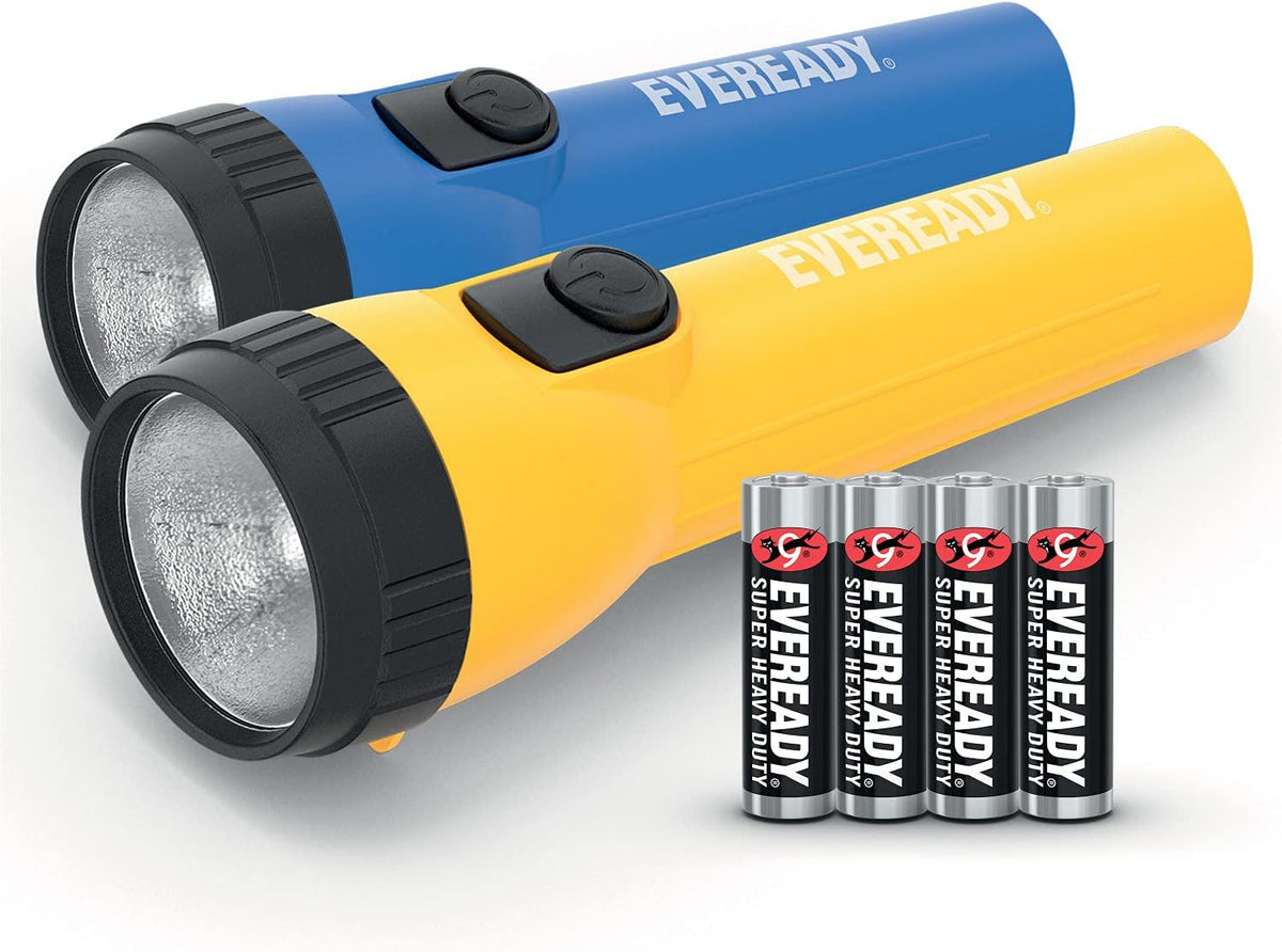 EVEREADY LED Torch, Pack of 2, Batteries Included, Super Bright Flashlight